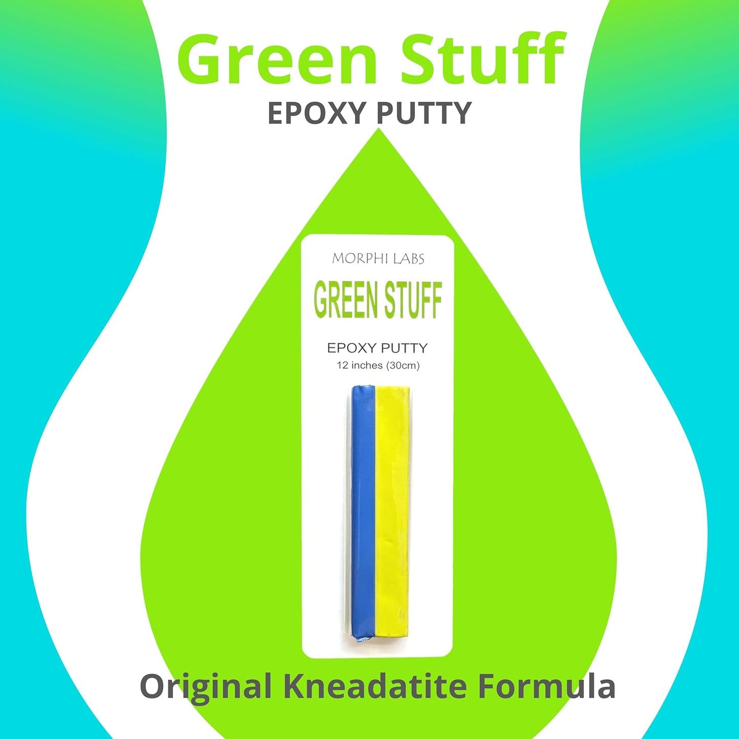 Green Stuff Putty - 12 Inches - Epoxy Putty for Miniatures, Sculpting, and Modeling - Original Kneadatite Greenstuff