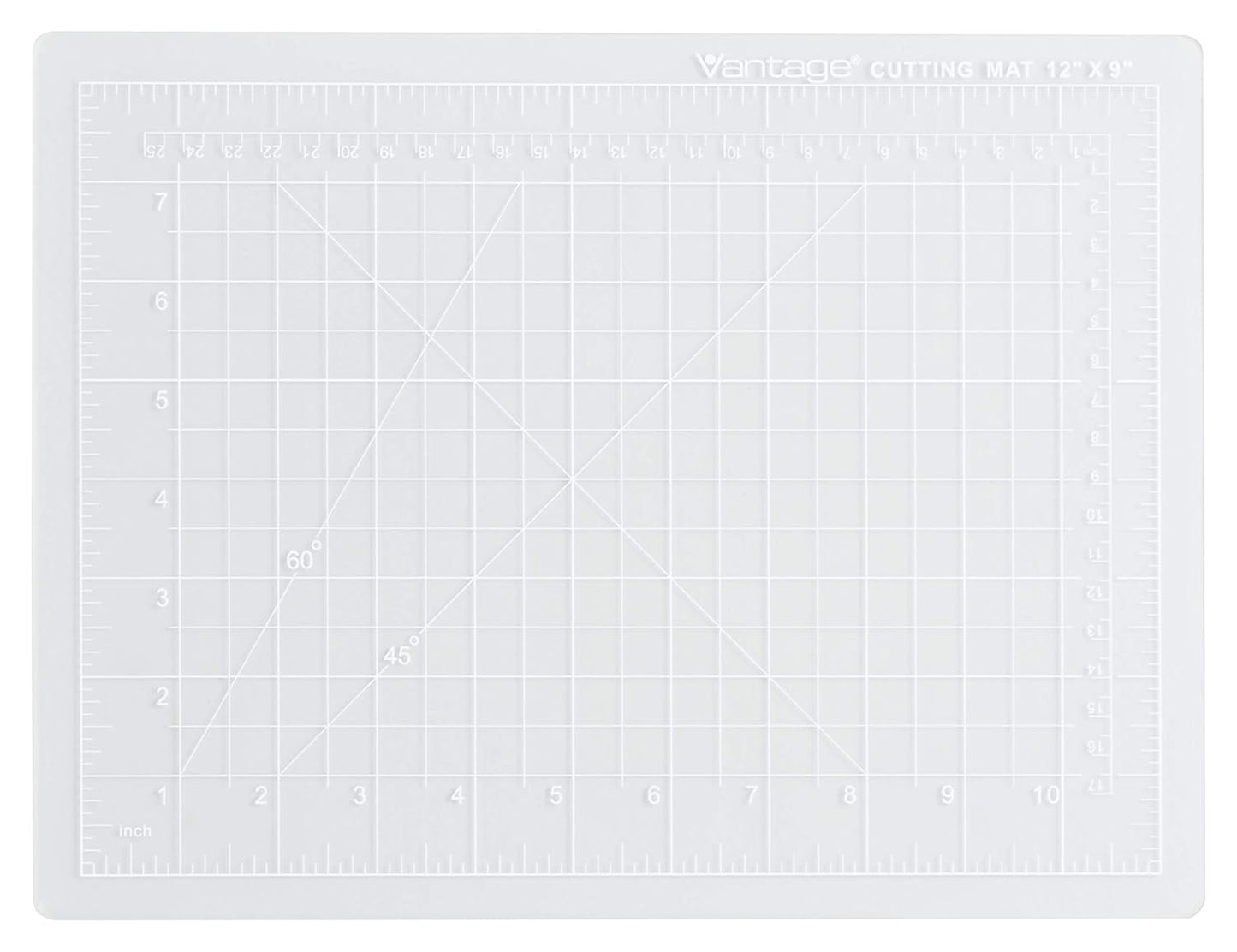 Dahle Vantage 10680 See-Through Premium Self-Healing Cutting Mat, 9"x12", 1/2" Grid, 5 Layers for Max Healing, Perfect for Crafts & Sewing, Clear