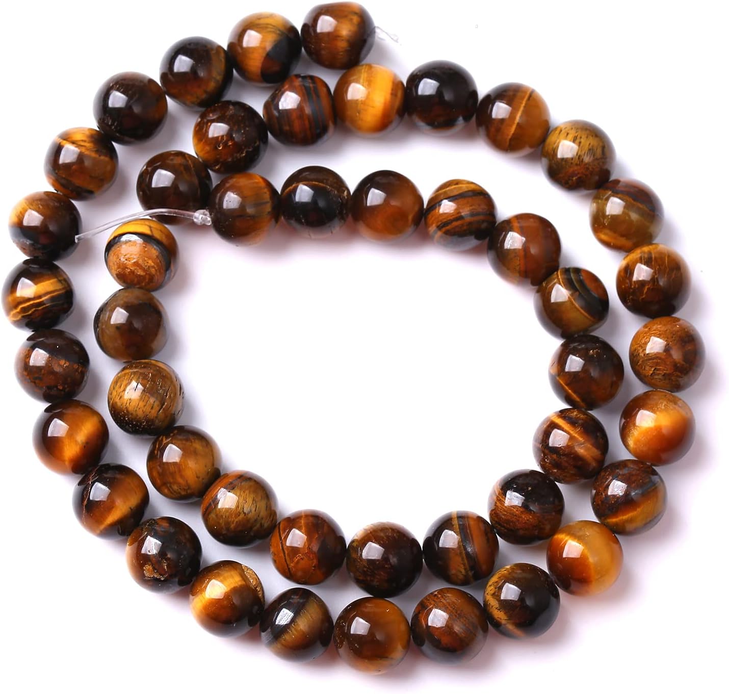 8mm 45pcs Natural Iron Yellow Tiger Eye Stone Beads for Jewelry Making Healing Energy Beads DIY Bracelet Necklace (8mm, Iron Yellow Tiger Eye Stone)