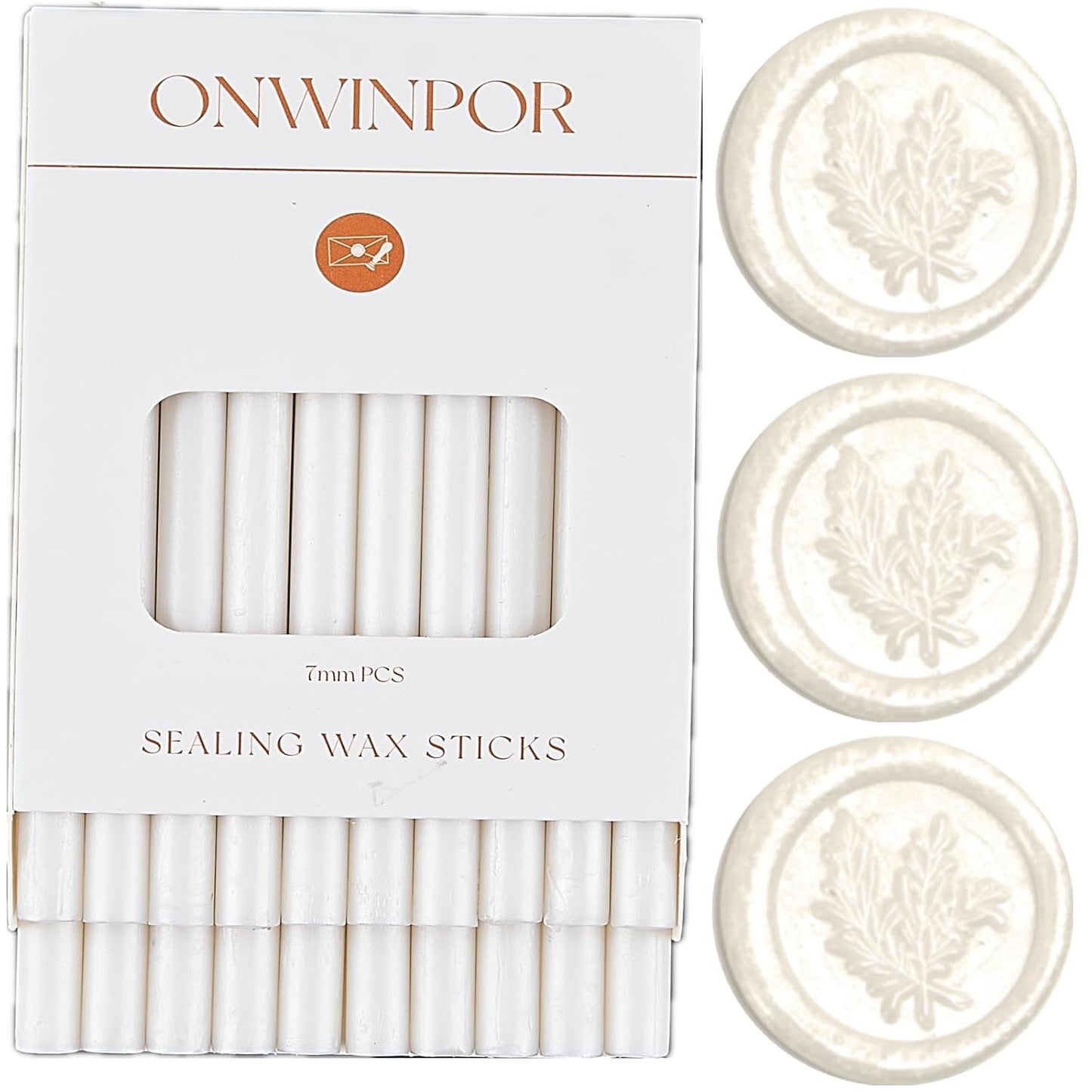 Wax Seal Sticks Pearl White, ONWINPOR 20pcs Glue Gun Wax Sealing Sticks for Wax Seal Stamp, Mini Sealing Wax Gun Sticks Suit for 0.28‘’ Glue Gun (Pearl White)