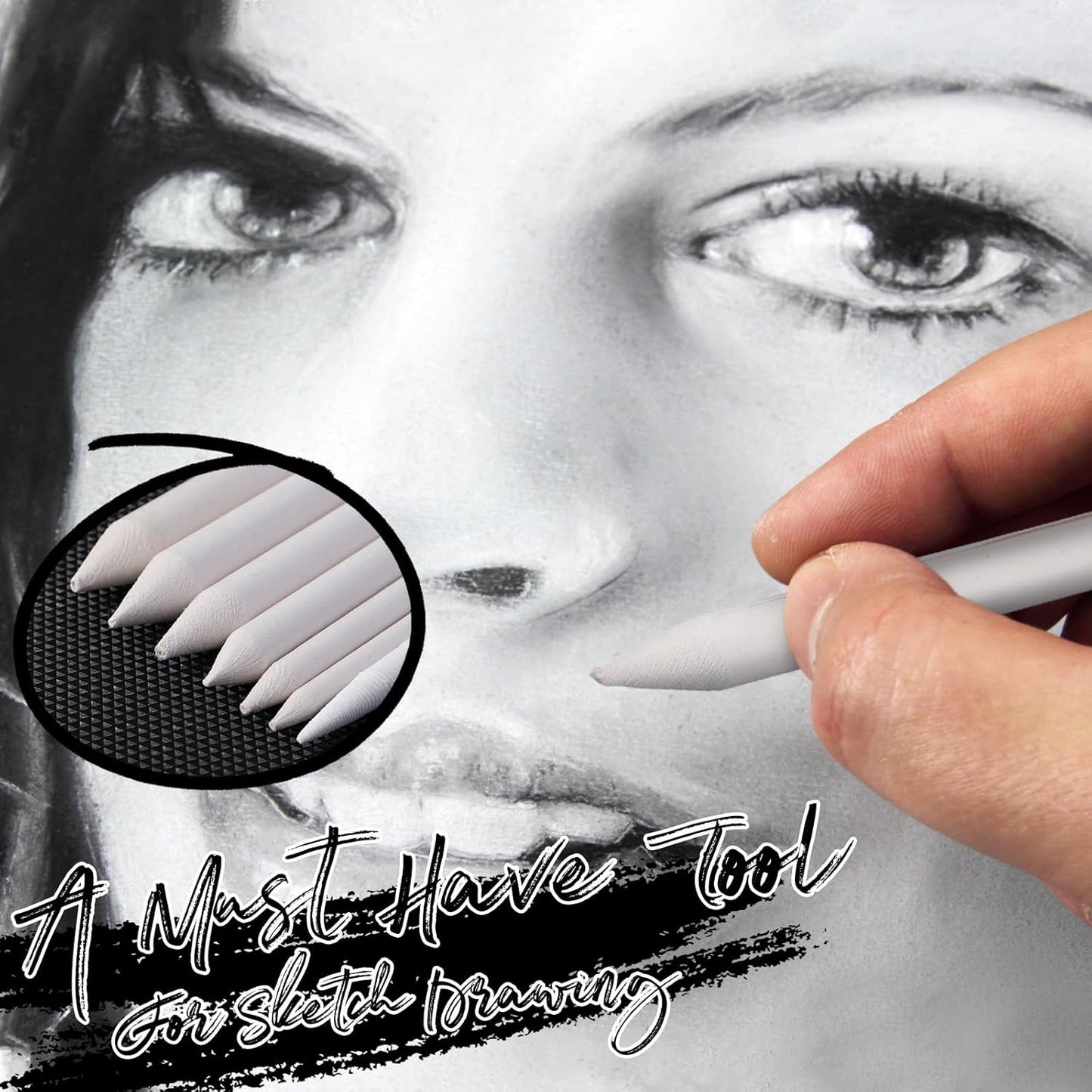 Fulmoon 288 Pcs Blending Stump and Tortillion Set Paper Art Blenders Blend Stumps for Drawing Shading Drawing Supplies Pencil Sketch Paint Tools for Student(Blending Stump,#1, #2, #3, #4, #5, #6)