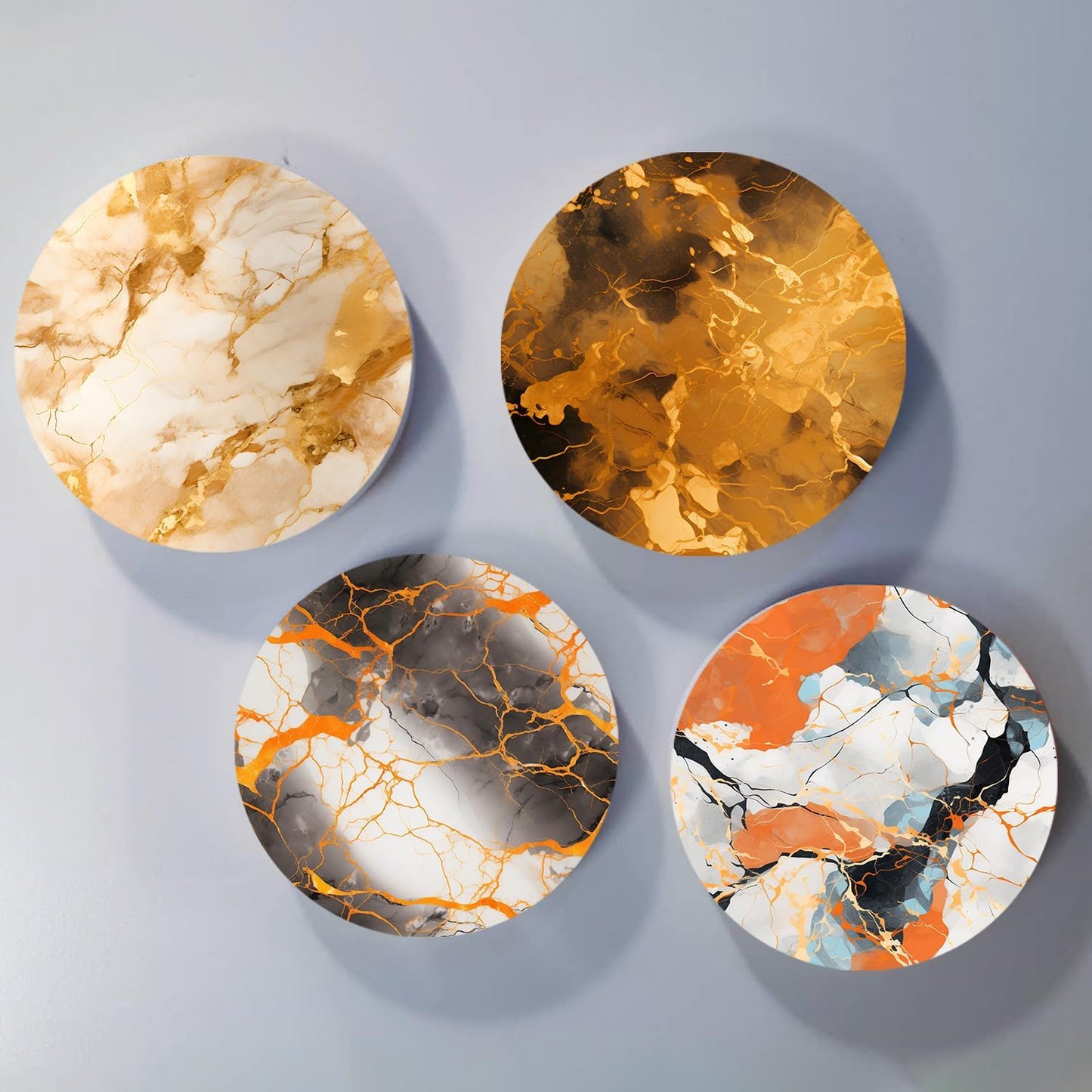 Sublimation Transfer Sheets for Heat Press Machine,Orange Gold Marble Sublimation Sheets for Tumblers Blanks Tshirts,6 Sheets 12x12inch