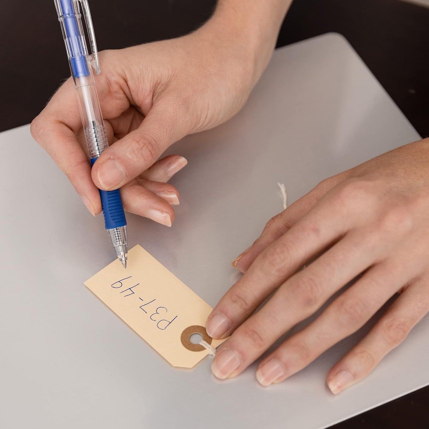 Manila Tags with String Attached - #1, 2 3/4” x 1 3/8” Box of 250 Small Blank 13pt Paper Tags with Hole and Strings Attached, Small Labels with Strings