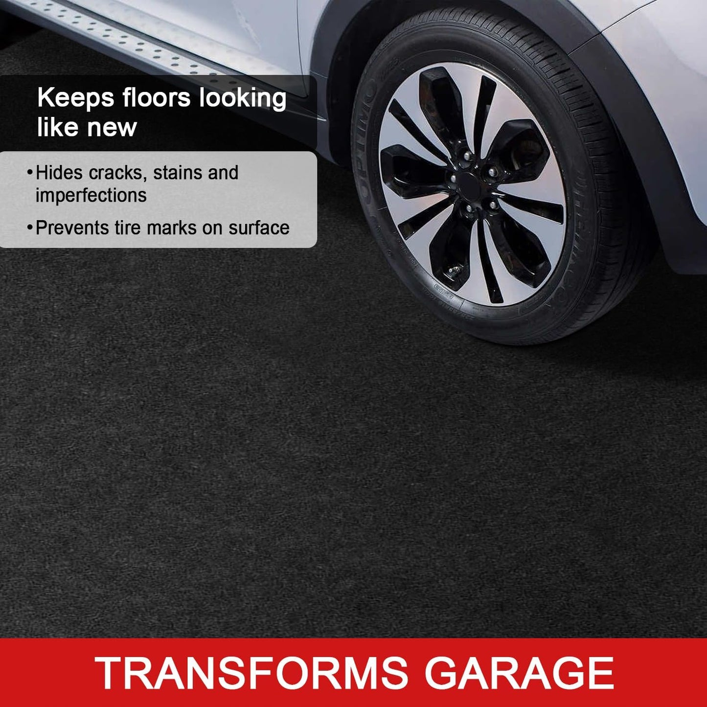 Golener Oil Spill Mat - Garage Floor Mat, Absorbent Oil Pad, Premium Rubber Mat, Waterproof, Contain Liquid, Protect Garage Surface from Spill & Stain, Reusable, Washable, Durable, Black, 72” x 96”