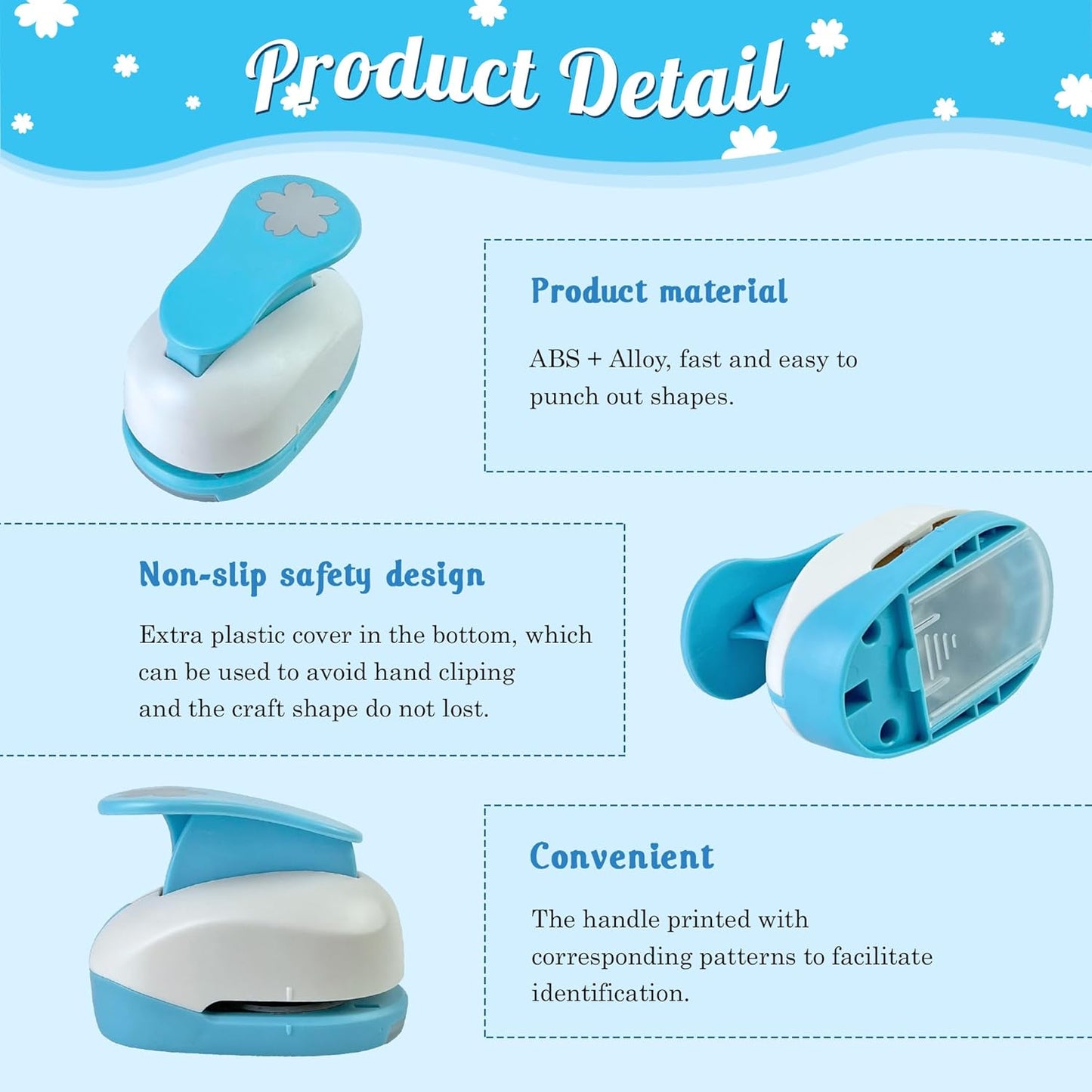 Flower Hole Punch for Craft Size Out 1-Inch, Cherry Blossoms Paper Punch Shapes, Craft Lever Handmade Paper, Tool Flower for Scrapbook, Festival Cards, DIY Arts