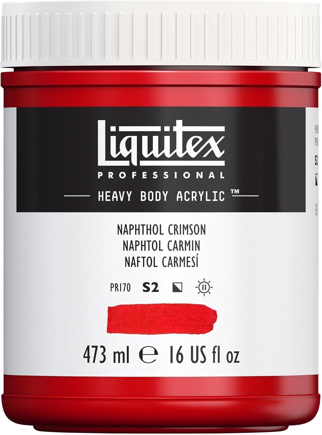 Liquitex Professional Heavy Body Acrylic Paint, 16-oz (473ml) Pot, Naphthol Crimson