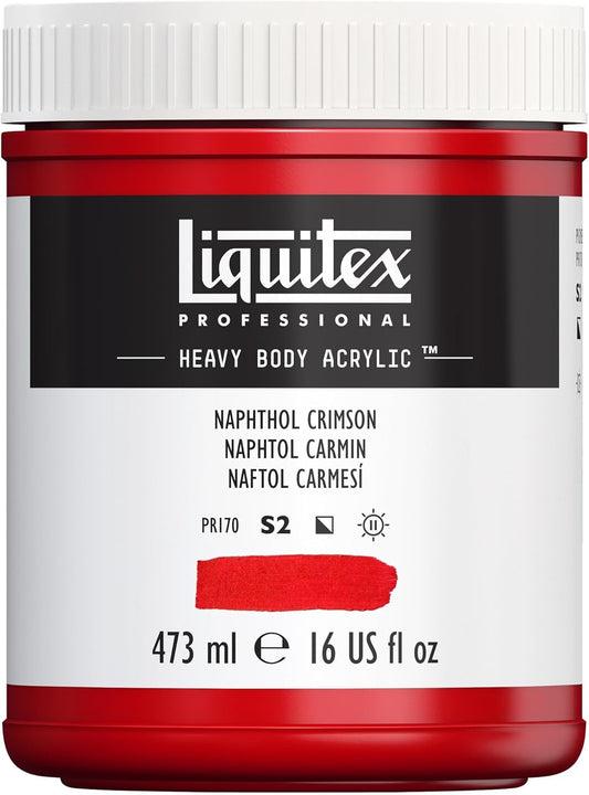 Liquitex Professional Heavy Body Acrylic Paint, 16-oz (473ml) Pot, Naphthol Crimson