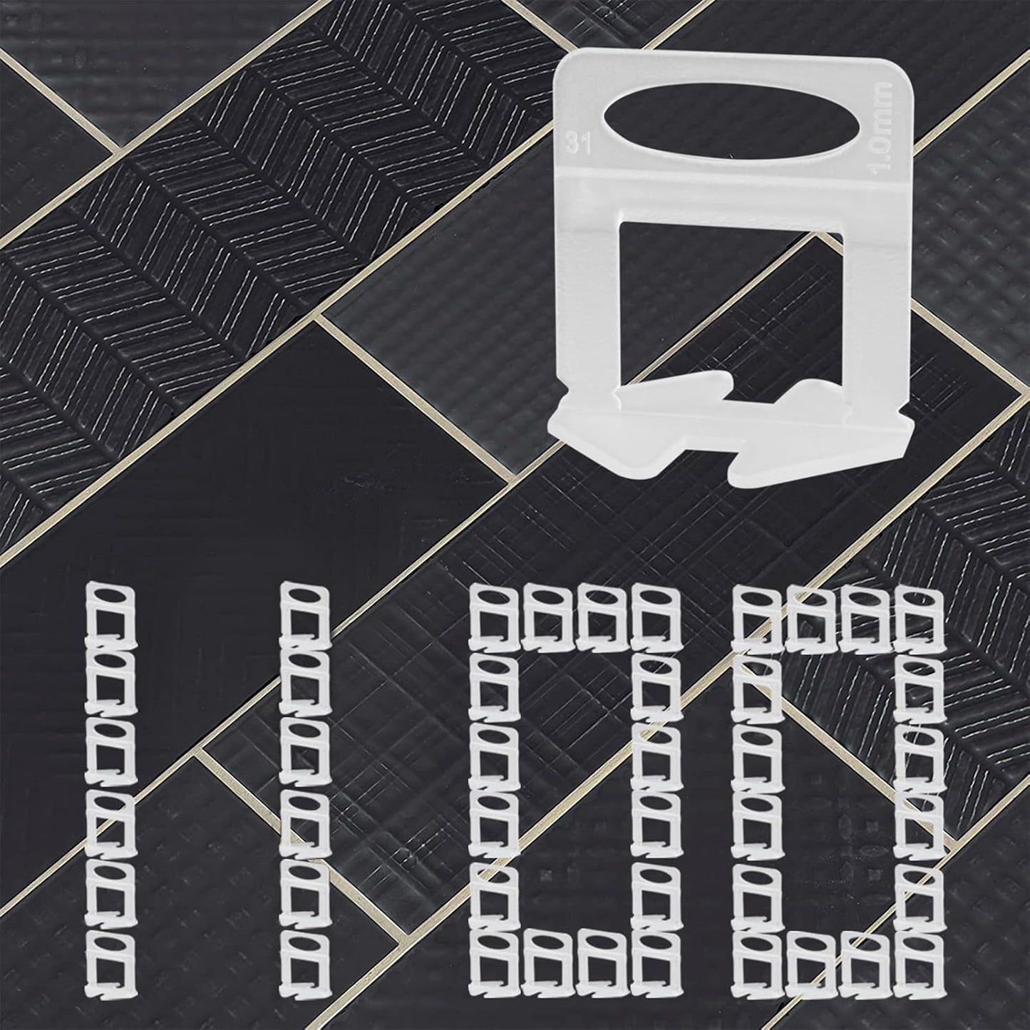 1100 Pcs Tile Leveling System Clips 1/8" (3.0mm) for Ceramic Tile and Stone Installation - DIY Tile Leveler Spacers Kit for Perfect Alignment(1100, 1/8)