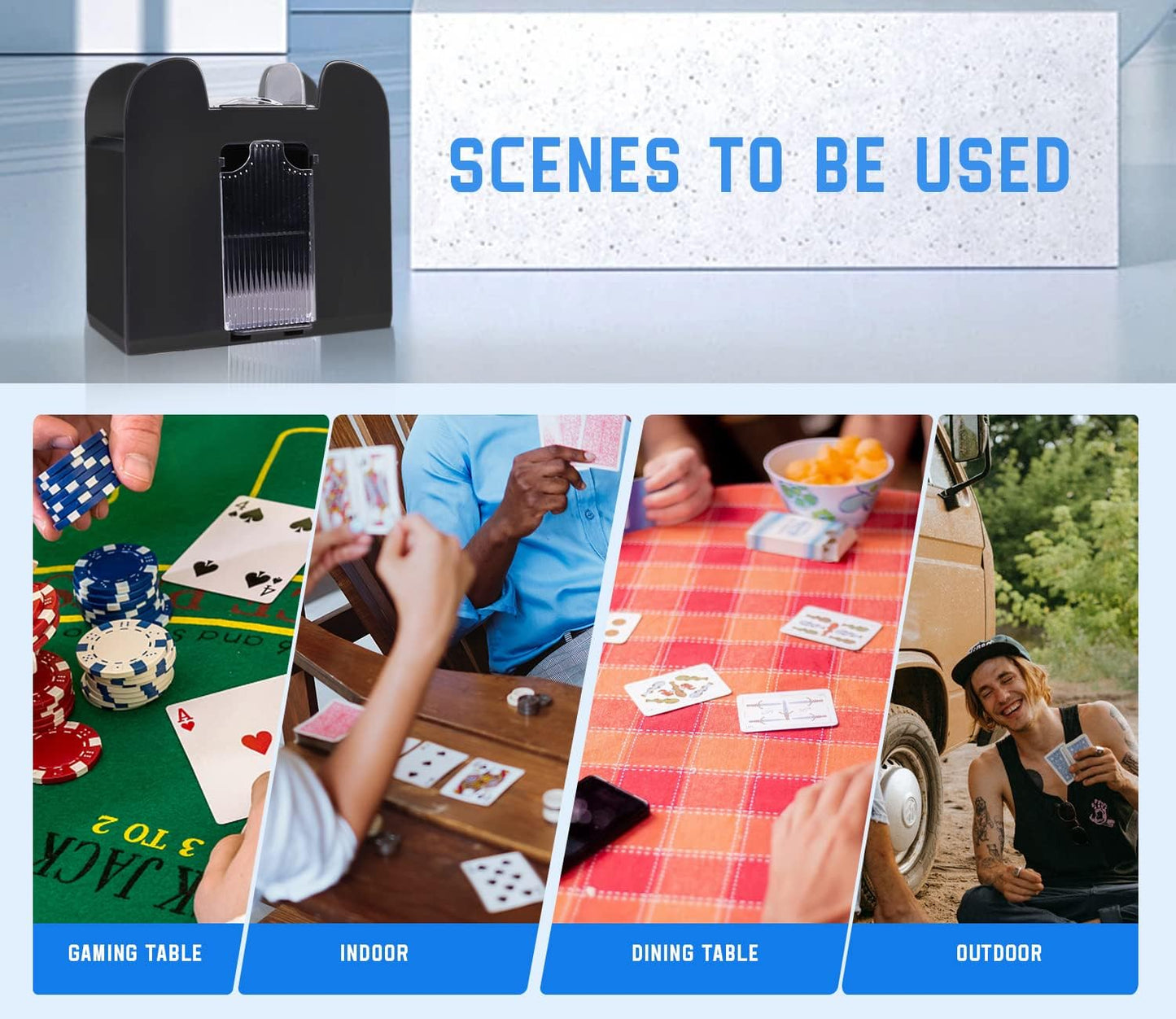 GSE Games & Sports Expert 6-Deck Automatic Card Shuffler, Battery-Operated Shuffler Machines for Playing Cards, Blackjack, Texas Hold'em, Canasta, UNO, Rummy, Bridge