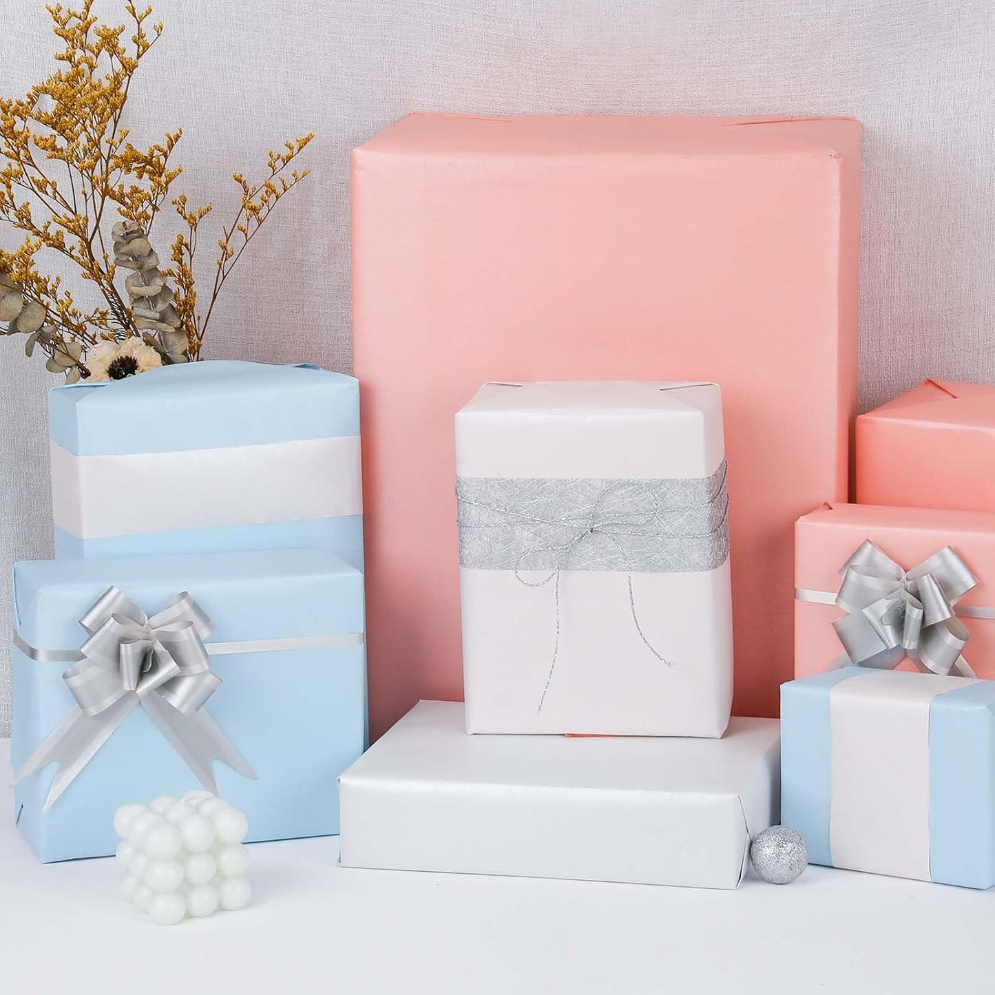 NESCCI Oversized Matte Wrapping Paper,Double Sided Solid Color Pearly-Lustre Paper,Gift Wrapping Paper,Perfect for Wedding,Valentine's Day,Birthday,Christmas,Baby Shower (30 Inches X 32.8 Feet)