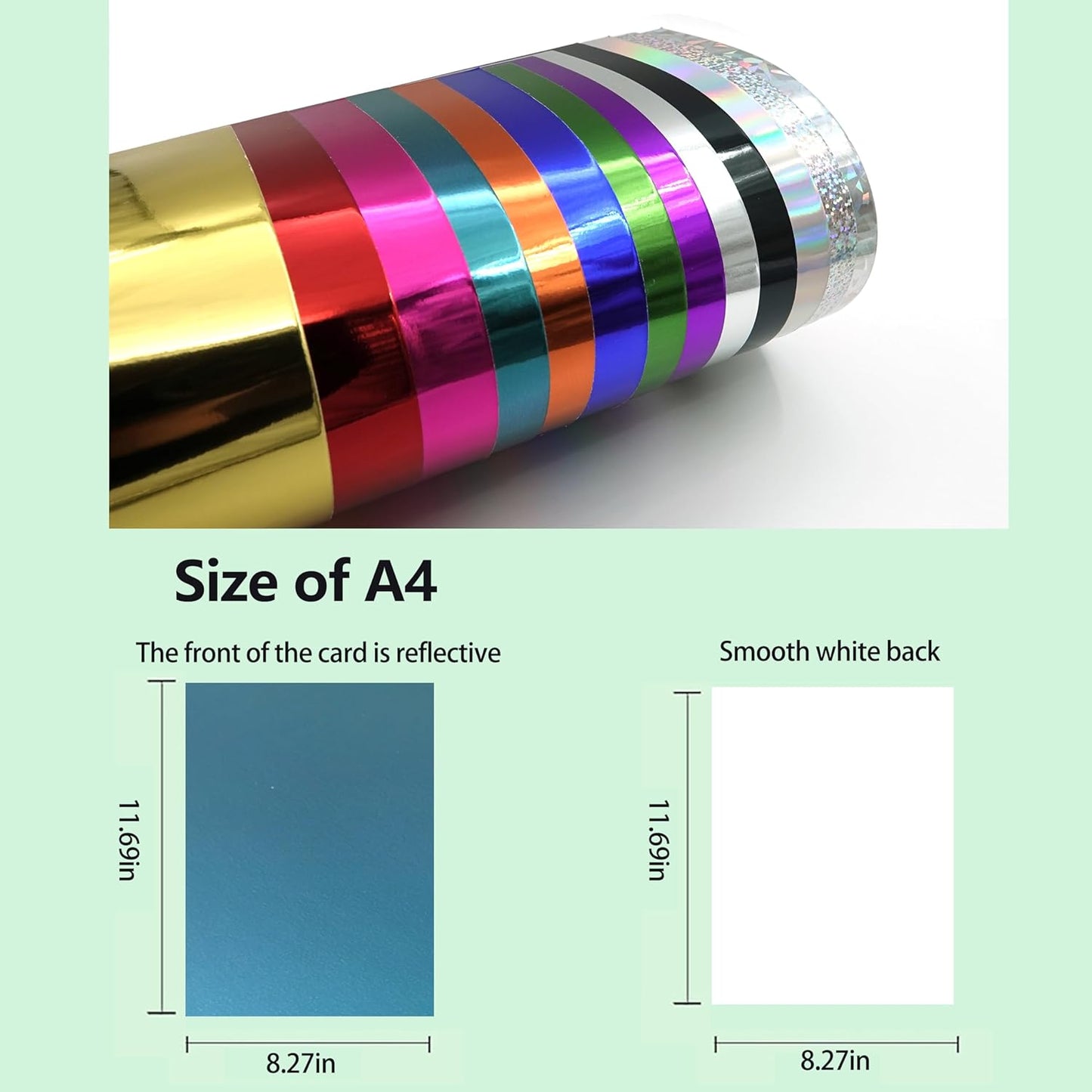 TGXRZX Metallic Lake blue Cardstock Paper,Size 8 "x 11" (250gsm), 15PCS, Mirror Finish Gold Foil Board for Crafting, Invitations, and Decorations,Die Cut and Plotter,Card Making (Lake blue)