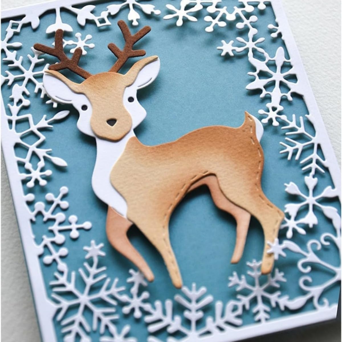 Mvchifay Cutting Dies Happy Birthday Metal Stencils Scrapbooking Tool DIY Emboss Paper Card Making (Snowflake Frame-11x14cm)