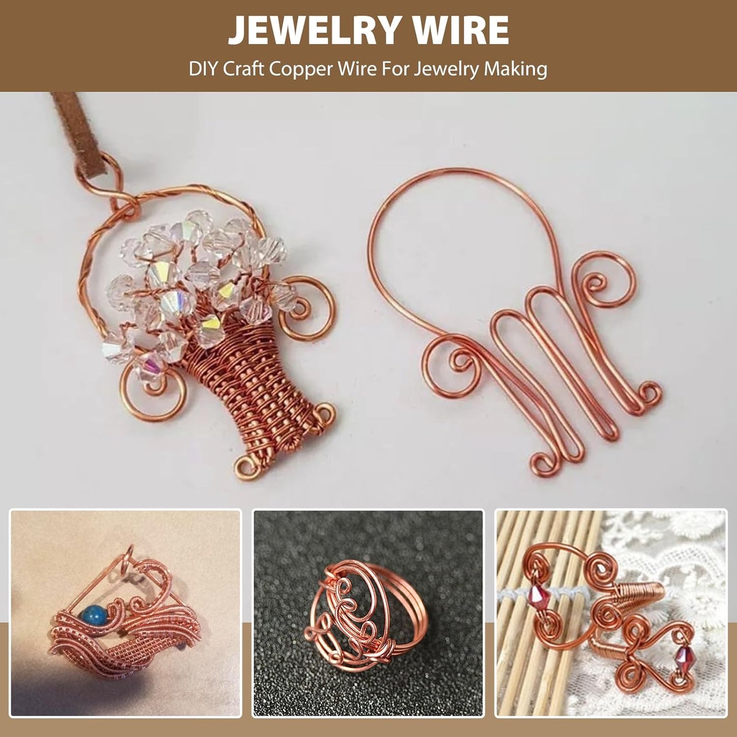 20 Gauge/ 0.8 mm 328 Feet 1 Pound 99.9% Dead Soft Copper Wire for Electroculture Gardening, Jewelry Making, Beading, Science Projects, DIY Artwork