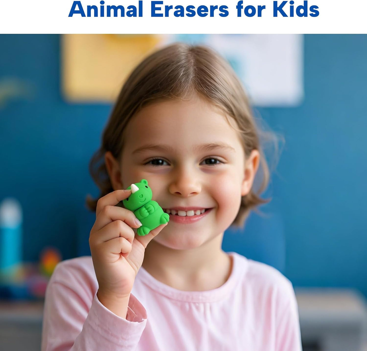 Animal Erasers for Kids, 65 Pcs Kids Pencil Erasers Bulk Puzzle Erasers for School Classroom Prizes