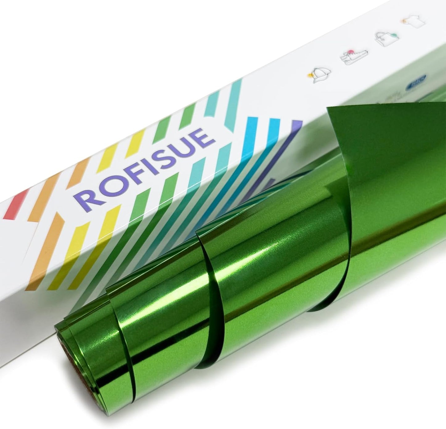 Metallic Green Sheet Foil Heat Transfer Vinyl, 12Inch x 6Ft Bundle Chrome HTV for Stunning T-Shirt Designs Perfect for DIY