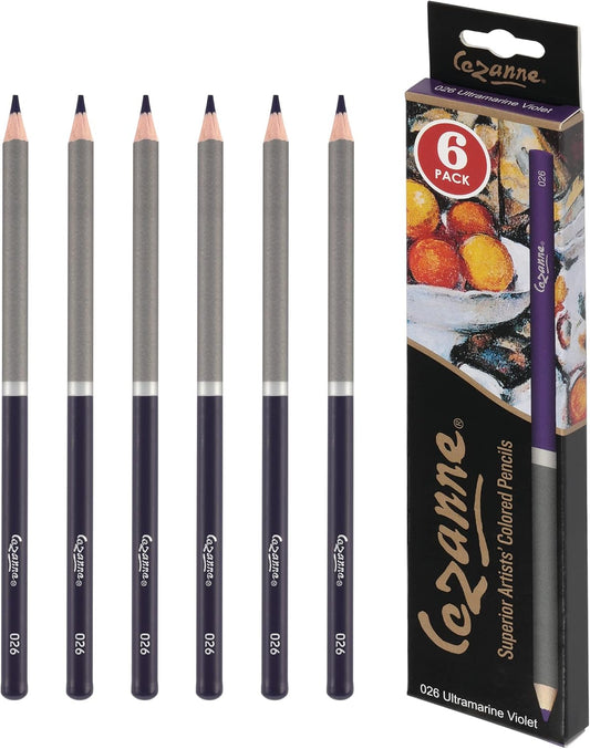 Creative Mark Cezanne Premium Colored Pencils Ultramarine Violet 6 Pack - Highly-Pigmented Drawing Pencils - Coloring Pencils for Drawing, Blending, Coloring, and More