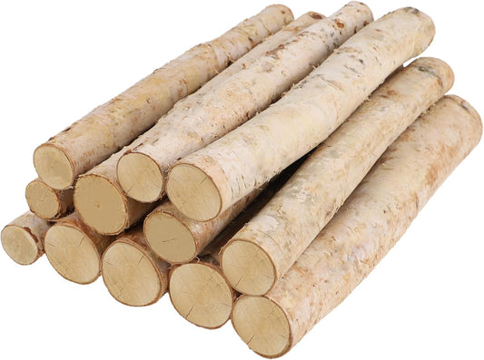 12-Pack White Birch Logs for Fireplace - Natural Decorative Birch Branches for Mantel, Fake Fireplace, Indoor Decor, DIY Crafts, and Planter Decoration (0.8"-1.6" Dia. x 16" Long)
