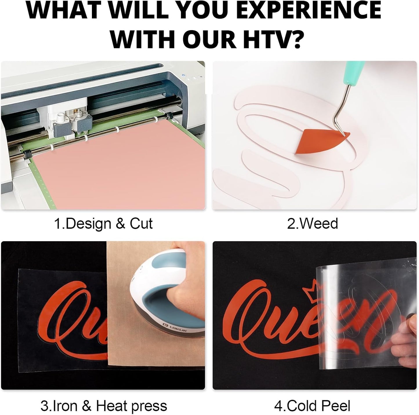 HTVRONT Heat Transfer Vinyl Roll - 12" x 8ft Orange HTV Vinyl for T Shirts, Burnt Iron on Vinyl Compatible with Cricut Cutting Machine - Easy to Cut & Weed for Heat Vinyl Design (Texas Orange)