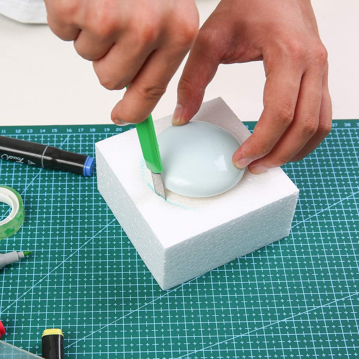 Crafare 4X4X2 Inch Craft Foam Blocks 12 Pack Polystyrene Foam Square Blocks for School Art Modeling Projects Sculptures,Floral Arrangements Wedding Table Centerpieces