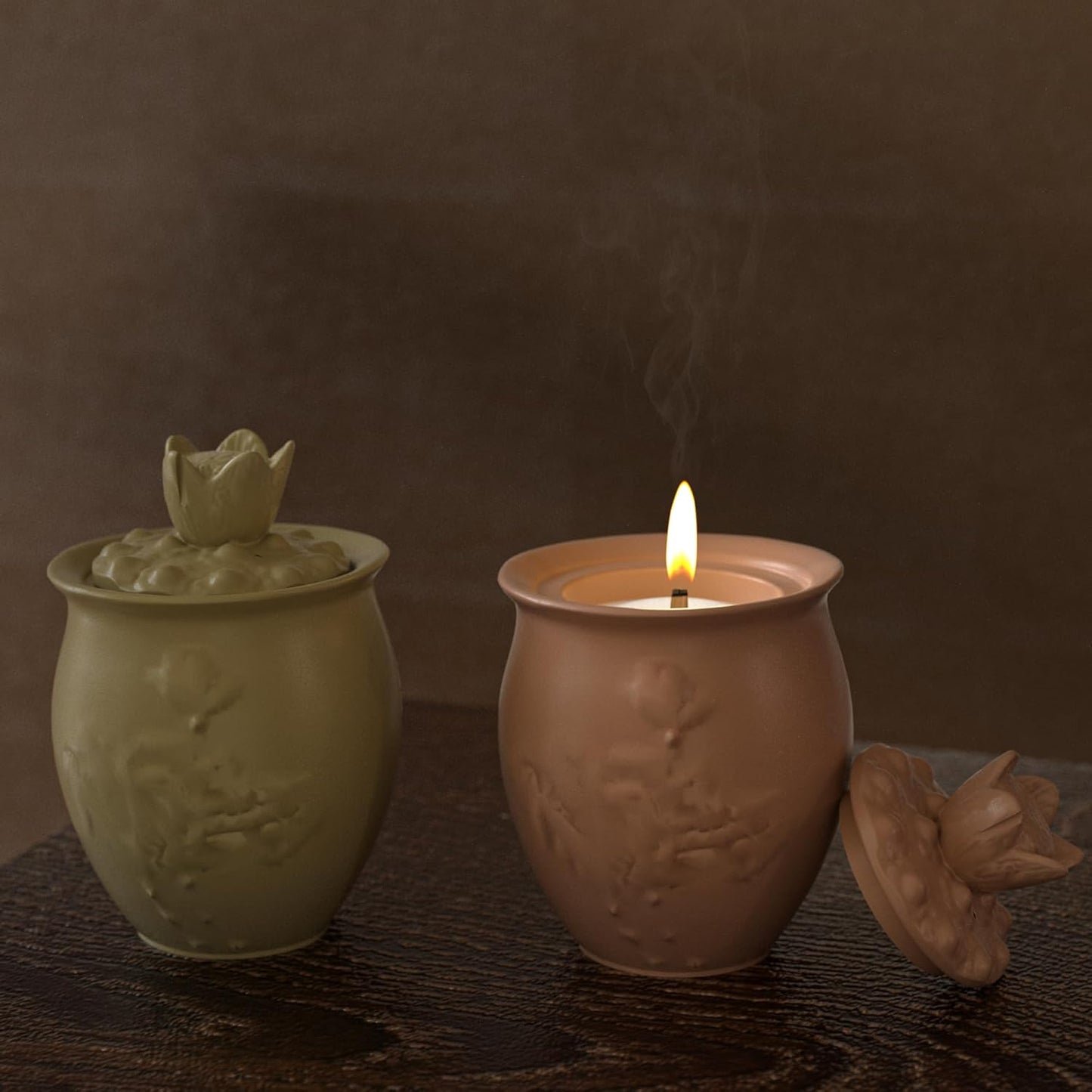 Lotus Jar Bottle Mold - Resin Casting Silicone Molds for Home Decor & Candle Making Wave Spiral Mold