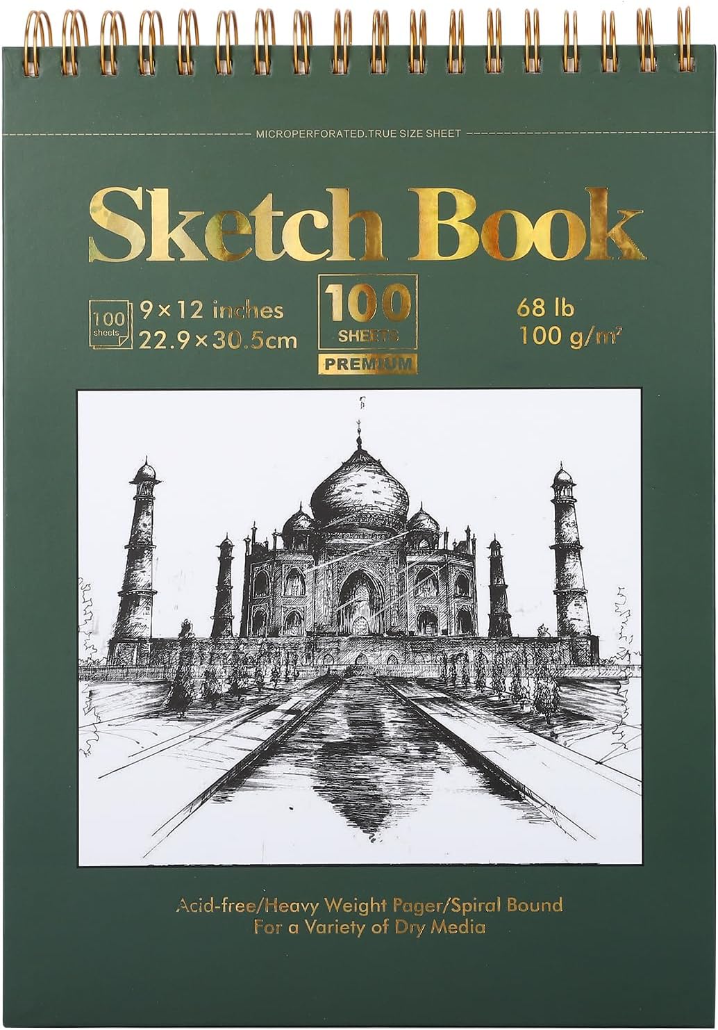 Ddaowanx 9" x 12" Sketch Book, 100 Sheets Spiral Bound Art Sketchbook, (68lb/100gsm) Acid Free Artist Drawing Pad Paper Painting Sketching Pad, Gifts for Kids Adults Beginners