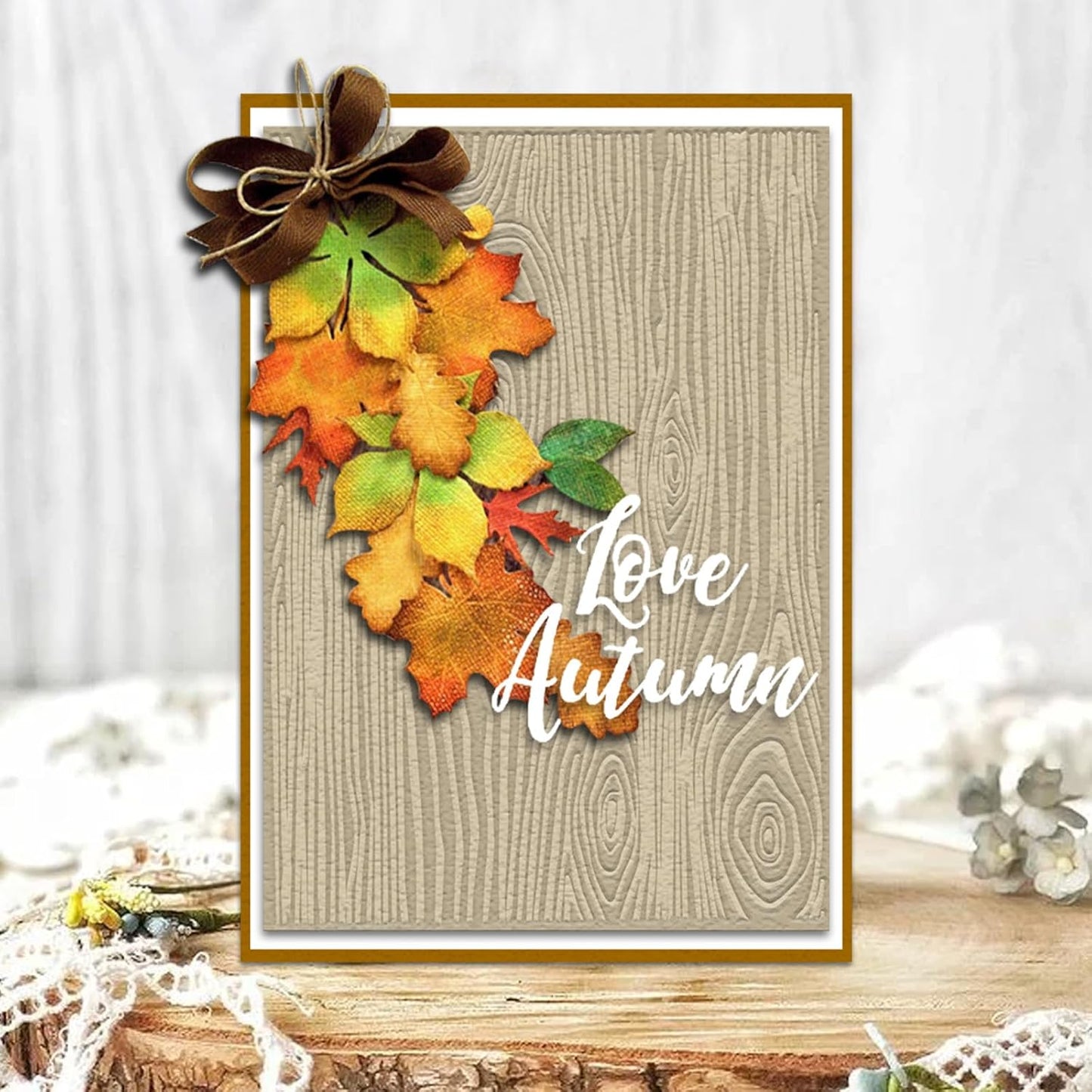 Glodecart Tree Annual Ring Background Embossing Folder, Plastic Textured Impressions Tree Wood Grain Embossing Folder Template for Card Making Scrapbooking Paper Craft Album Stamps DIY Décor