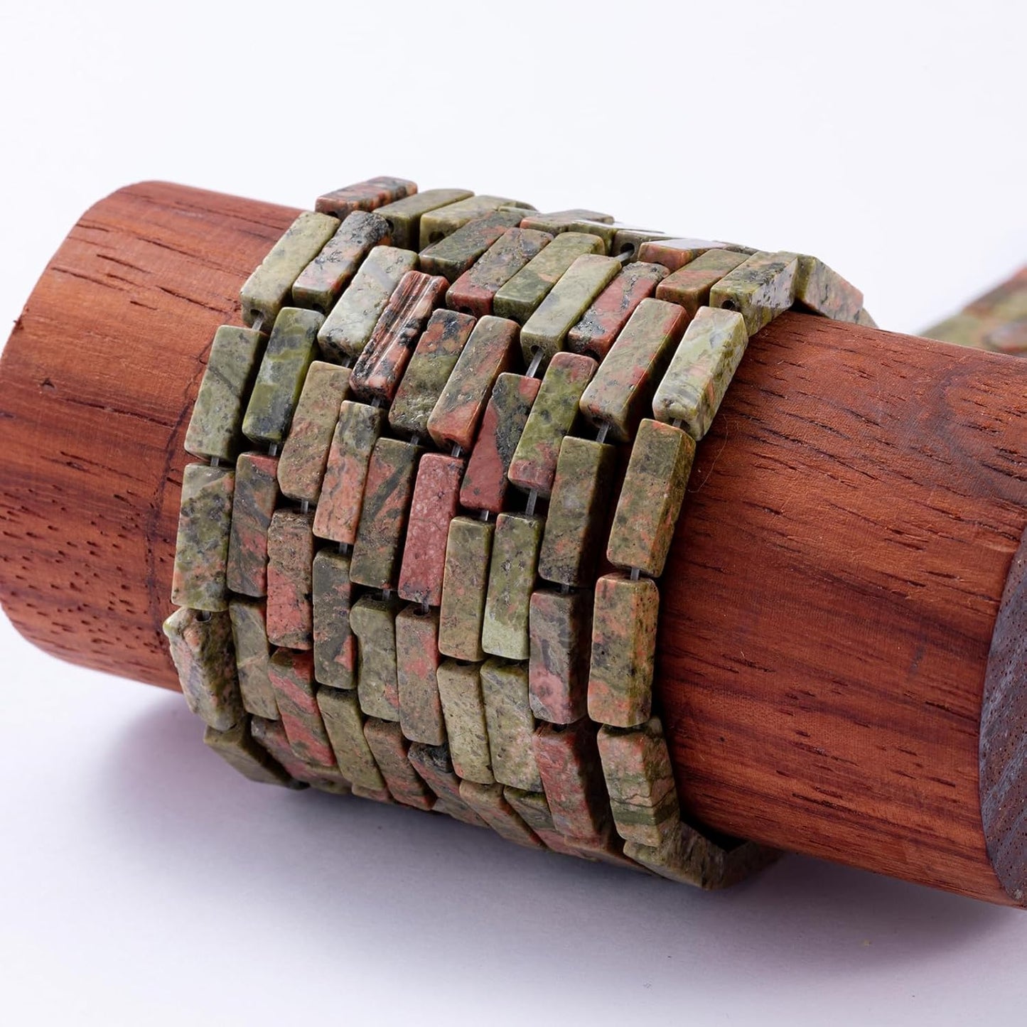 Natural Unakite Rectangle Tube Beads 4x13mm 38cm/str Loose Semi Gemstone Stone Beads for Making Bracelets Necklace Earrings