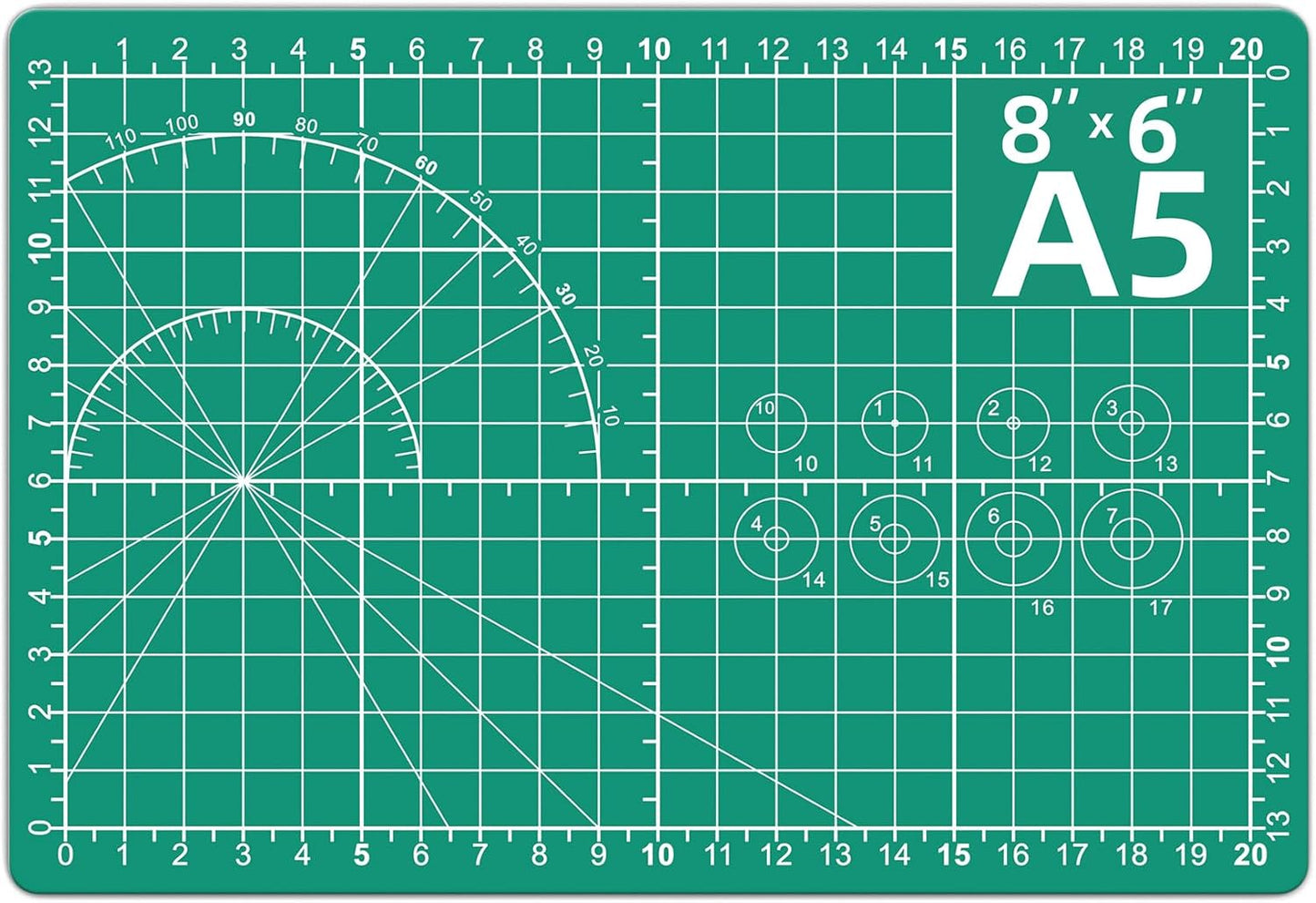 DIYSELF Cutting Mat 8in×6in, Self Healing Cutting Mat, A5 Rotary Cutting Mats for Crafts Sewing Hobby Fabric Project, 5-Ply Craft Cutting Board Double Sided, Craft Mat for Quilting