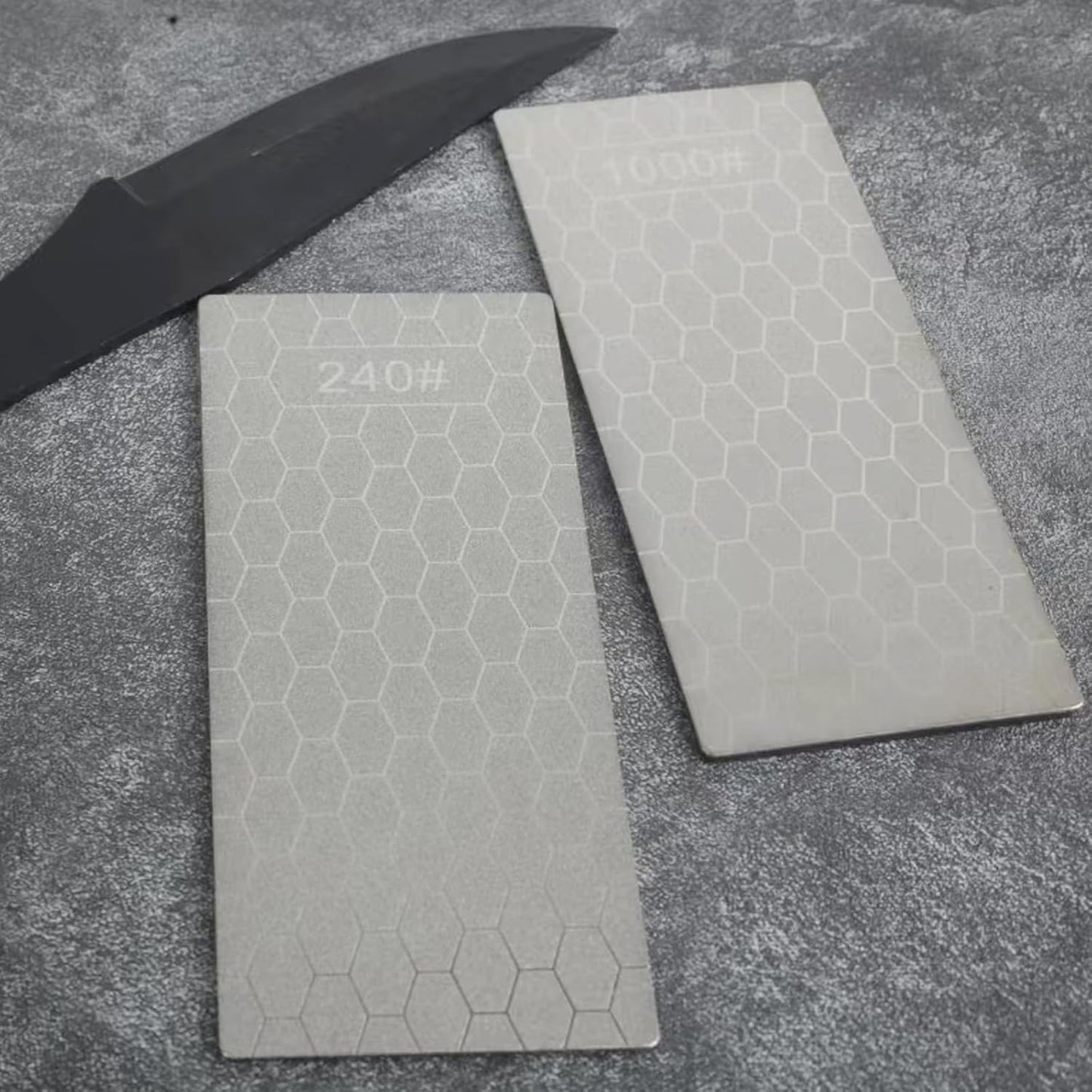Diamond Sharpening Stone, Knife Sharpener Stone Whetstone Honeycomb Surface Plate with Non-slip Base for Pocket Knives Scissors (320/400/600/1000/1500/2000/3000 Grit，with Angle Guide and Leather)