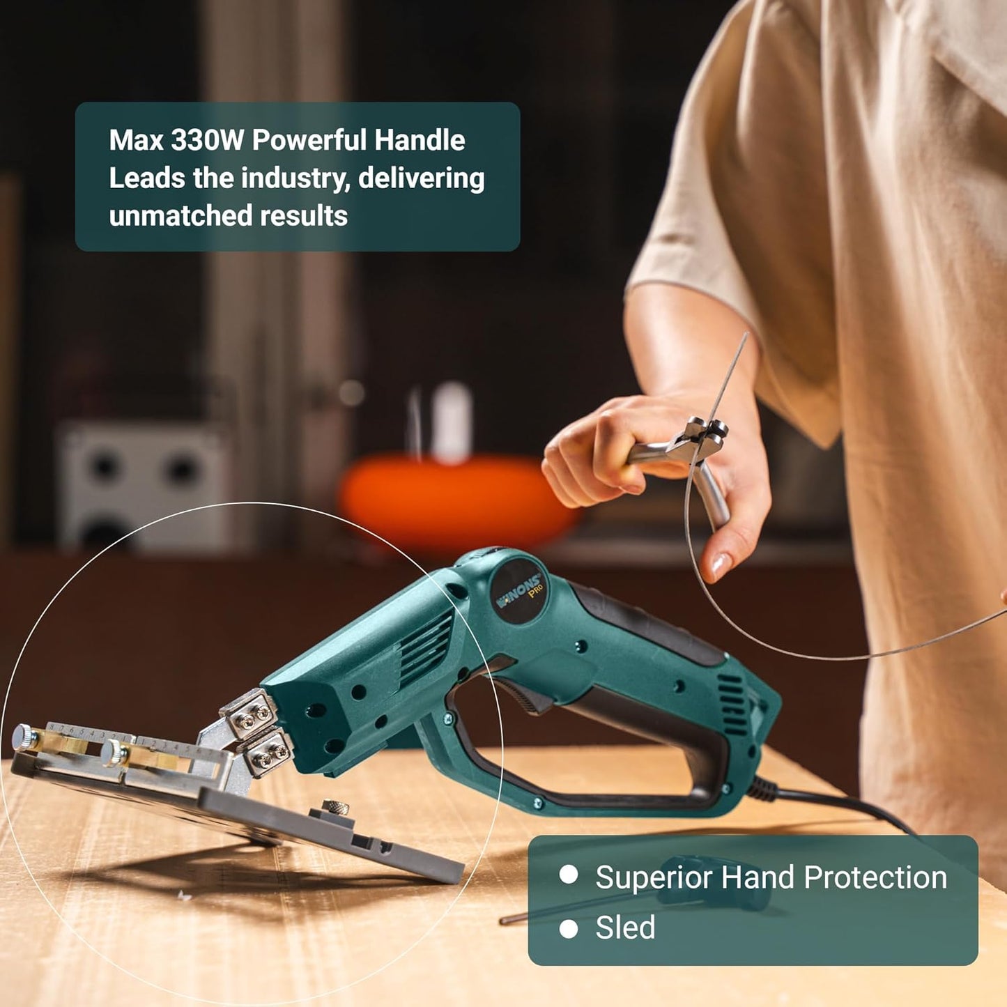 WINONS Hot Knife Foam Cutter Tool with Sled - 300W, Styrofoam Cutter WFC0014 with Numbered Temperature Controller - 710°C Max Temp, Hot Wire Foam Cutting Tool for Different Projects (Kit of 12)