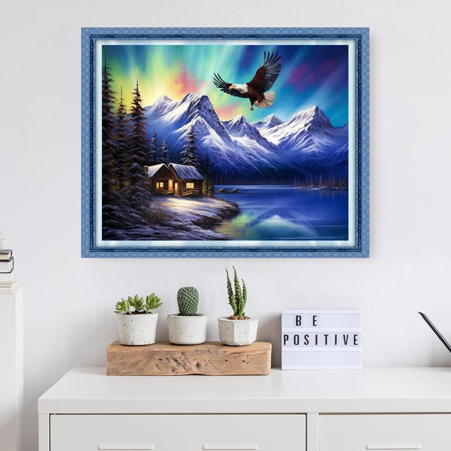 Dooxvey Cross Stitch Kits for Adults Beginners,Full Range of Cross-Stitch Stamped Kits Needlepoint Kits for Beginners Embroidery Kits 11CT Cross Stitch Patterns-Aurora Eagle 16x20 inch