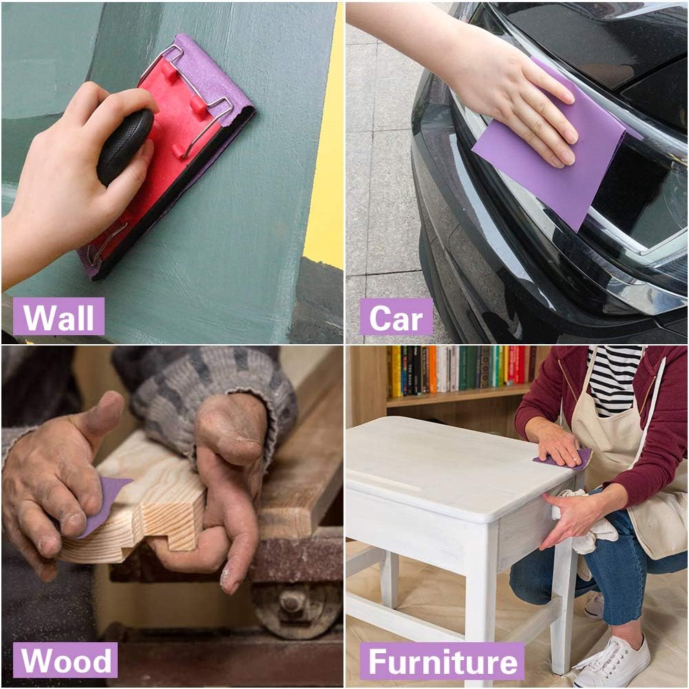 20 PCS Sandpaper Sheets 80 Grit 9 x 11 Inch, High Performance White Fused Alumina Abrasive Wet Dry Sand Paper for Wood, Metal, Drywall Resin, Automotive Sanding, Grinding, Polishing