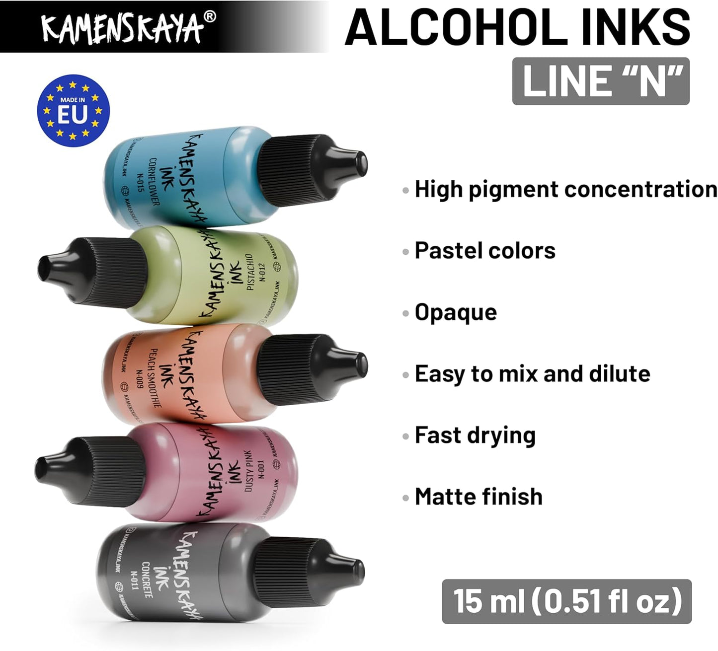 Alcohol Ink Set - 34 Color Variations - Set #25-4 Alcohol Inks x 0.51 fl oz (15 ml)