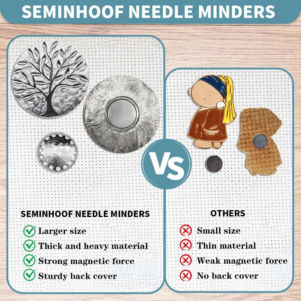 Magnetic Needle Minder Magnet Embroidery Accessories and Supplies Embroidery Needle Holder Cross Stitch Holder Needlework Supplies (Cardinal) (TreeofLife)