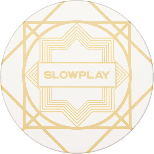 SLOWPLAY Nash Ceramic Poker Chips in Bulk, Casino Grade Ceramic 12-Gram Poker Chip for Texas Hold'em, 43mm Professional Chips Pack of 50 (White)