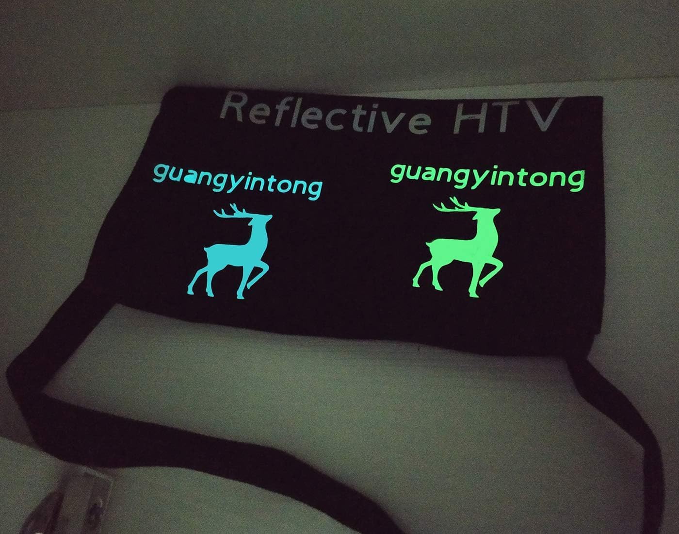 guangyintong Glow in The Dark Heat Transfer Vinyl HTV Rolls, 12" x 8ft Luminous Green Iron on Vinyl for T-Shirts Costumes, PU Elastic HTV Vinyl for All Cutter Machines Easy to Cut & Weed