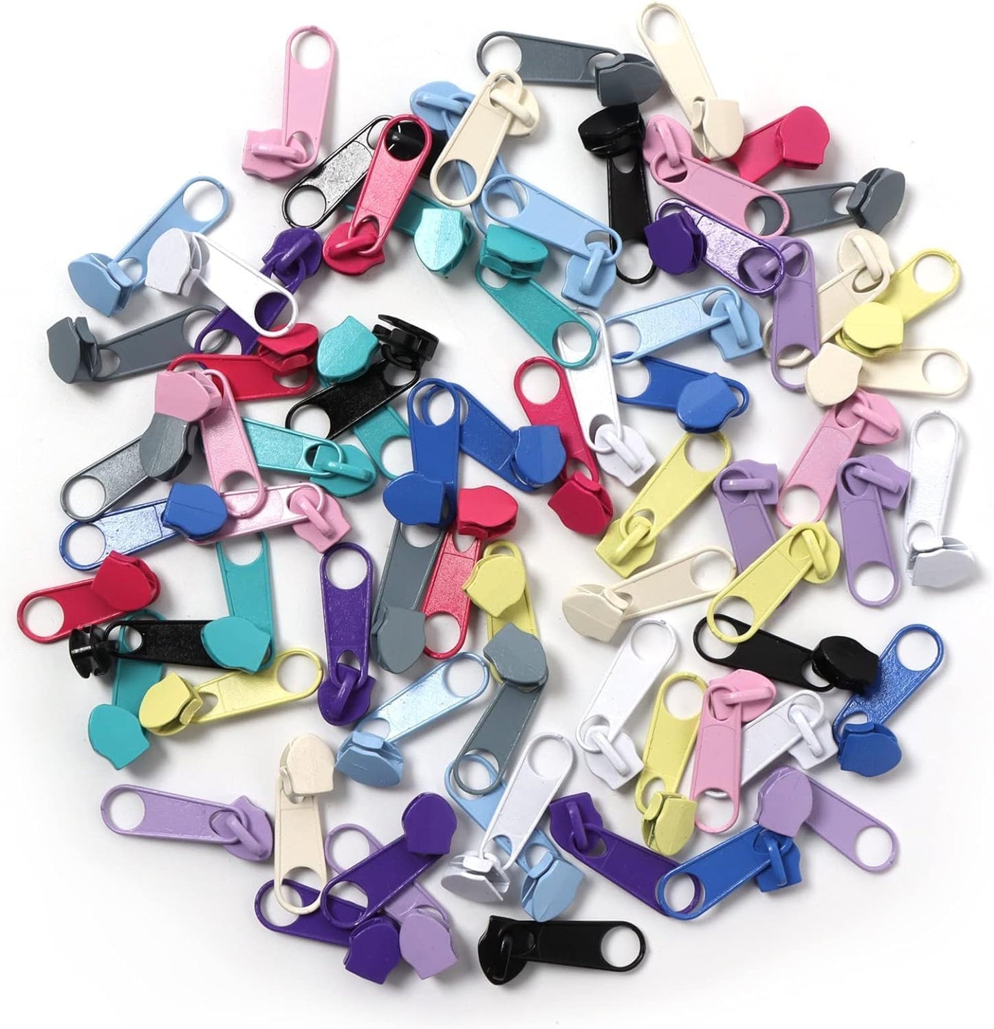 DOITEM 72Pcs Zipper Repair Kit - 5# Zipper Pull Rescue Kit for Clothing, Jackets, Purses, Luggage, Backpacks (12 Colors)