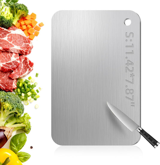 Tavano Titanium Cutting Board,Titanium Cutting Boards for Kitchen,Double-side Available Cutting Board for Vegetables,Meat,Fruits,Easy to Store and Clean(S)