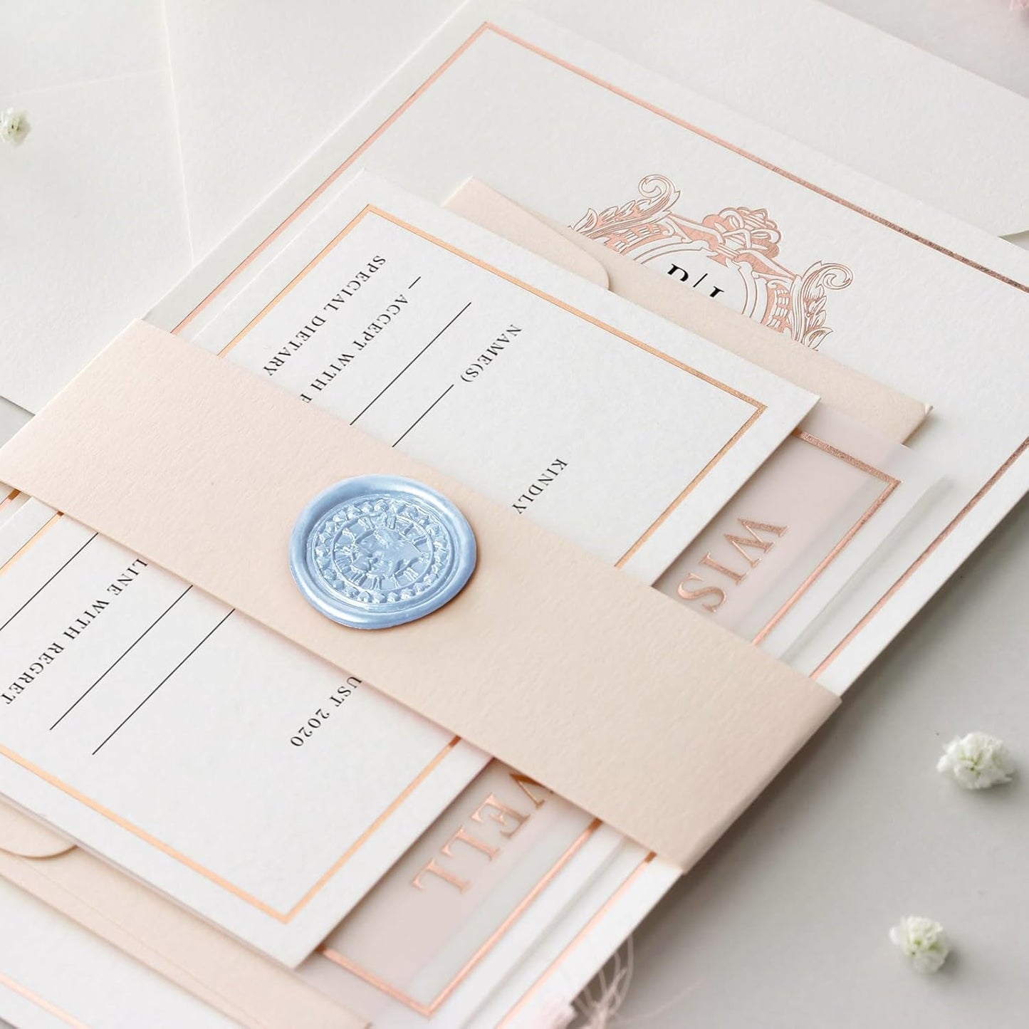 Glue Gun Sealing Wax Sticks for Wax Seal Stamp -Dusty Blue, Great for Wedding Invitations, Cards Envelopes, Snail Mails, Wine Packages, Christmas Gift Ideas, Pack of 10