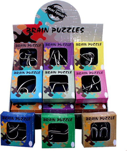 AHYUAN 24 Pack Metal Puzzles Brain Teaser IQ Wire Metal Puzzles with Paper Box Gift Package Fidget Toys Educational Puzzle Games Toys Magic Trick Toy Party Favors for Kids Adults Challenge