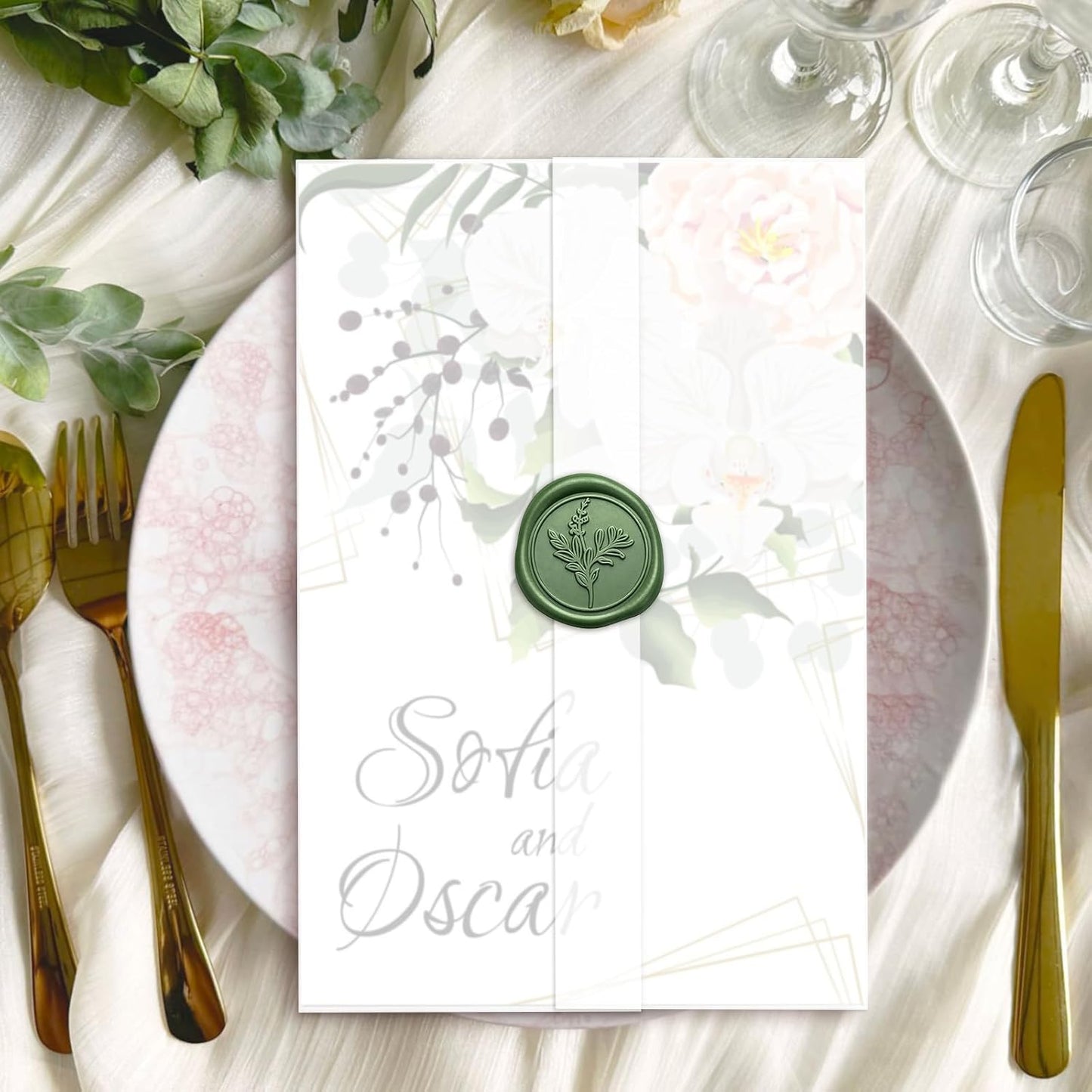 30 Pack Pre-Folded Vellum Jackets for 6x6 Invitations, Translucent Vellum Paper 6x6 Jackets, 100GSM Wedding Invitations Wraps, Envelope Liners for Birthdays, Baby Showers