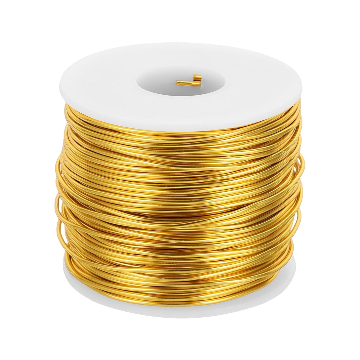 MECCANIXITY 15 Gauge Anodized Aluminum Craft Wire Bendable Bonsai Training Wire 223 Feet 1.5mm for Sculpting Crafts Wreath Floral Beading Jewelry Making, Gold Tone