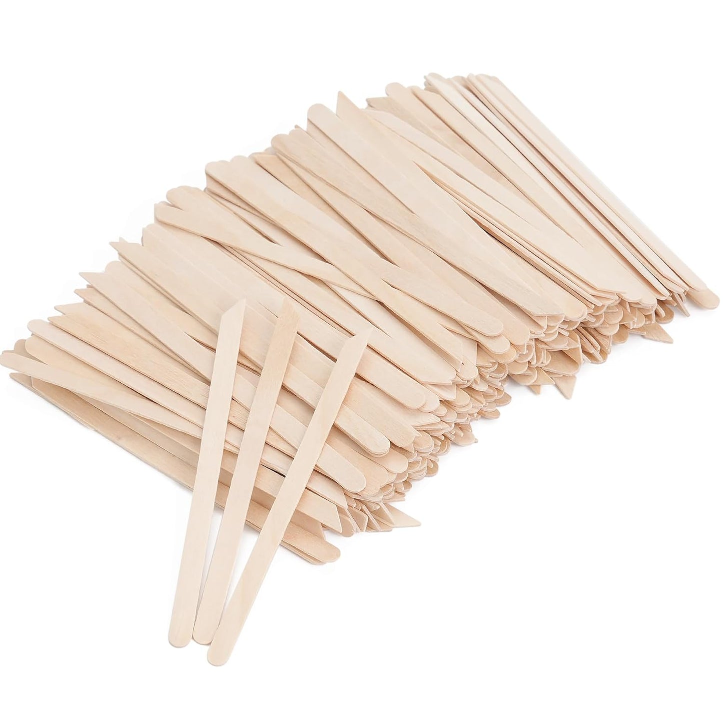 1000Pcs Wooden Wax Sticks Small Waxing Applicator Sticks Wax Spatulas Wood Craft Sticks for Hair Removal and Smooth Skin - Slanted & Round
