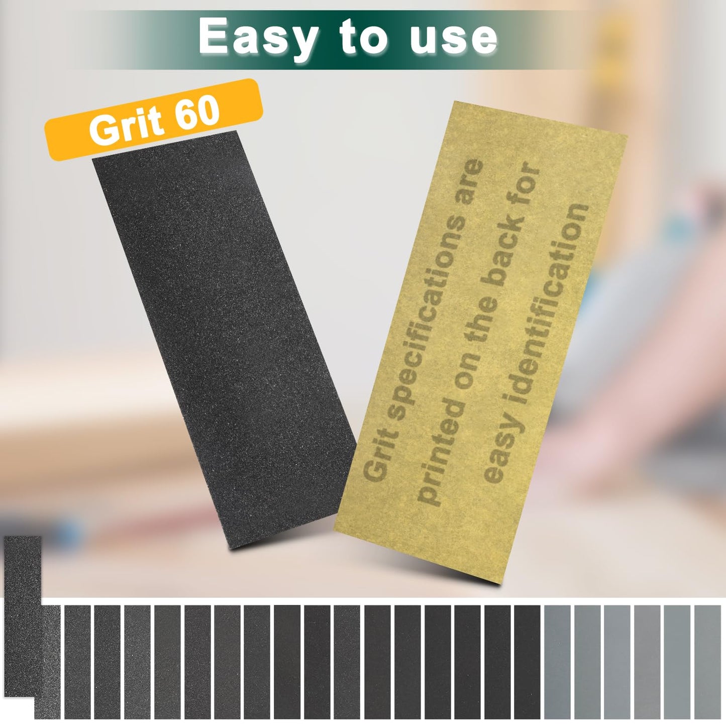 20PCS Sand Paper 60 Grit Sandpaper Sheets, 9 x 3.6 Inch Wet Dry Sandpaper Sheets, Sand Paper for Metal, Wood Furniture, Automotive and Crafts
