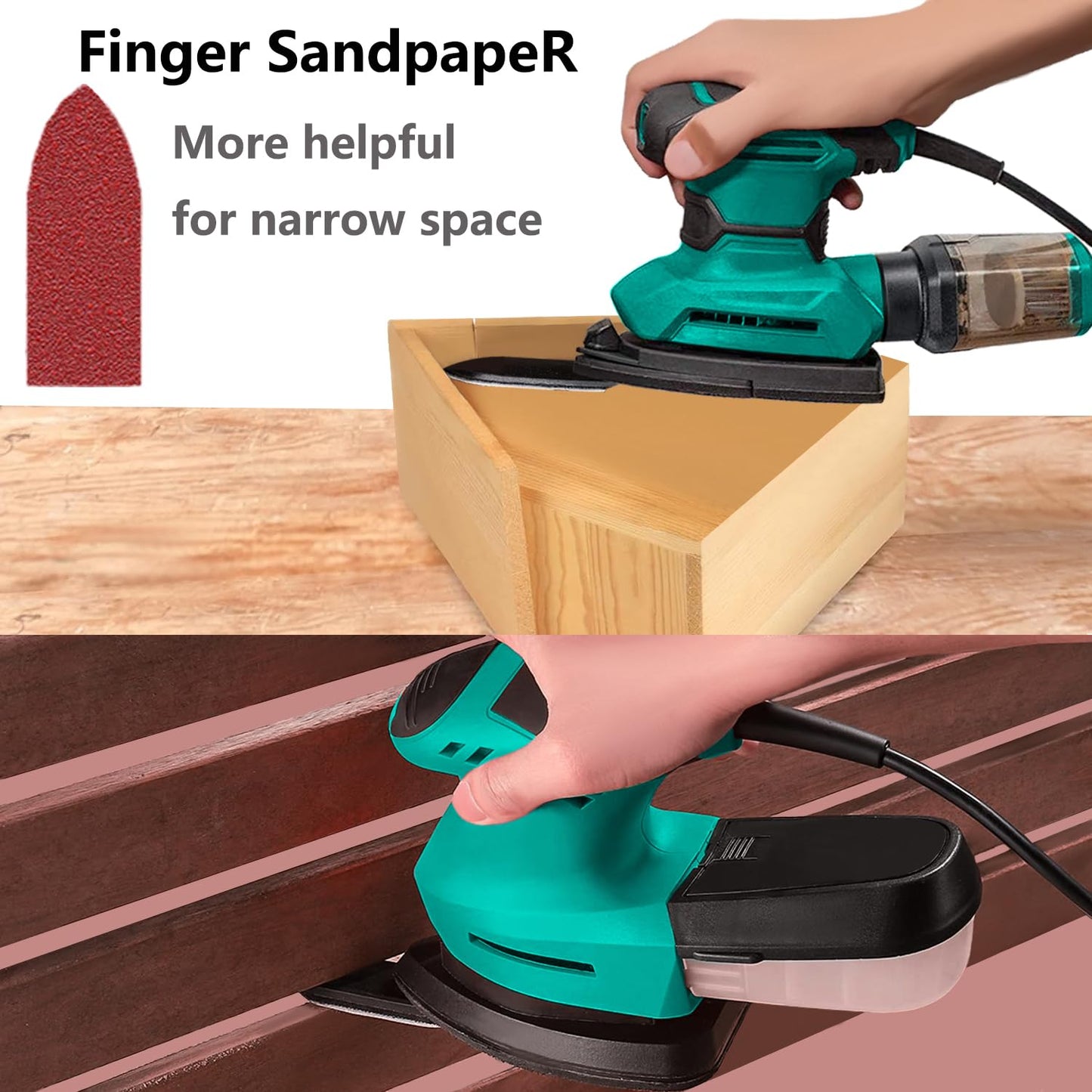 160pcs Detail Sander Sandpaper for Mouse Sander, 60 120 180 240 Grit Sanding Sheets, Sander Pads for Detail Sander, Finger Sander -FSM16