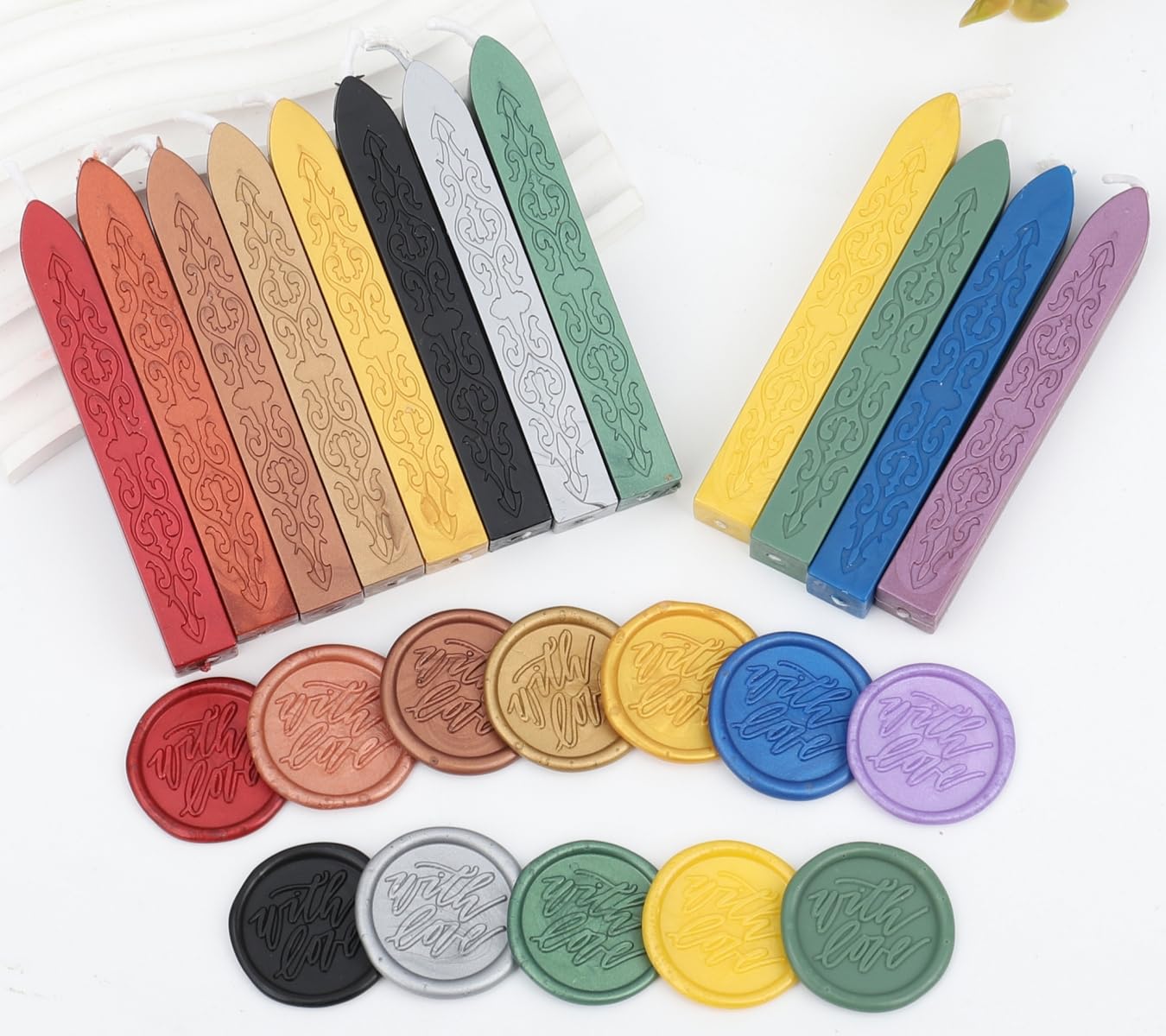 8Pcs Sealing Wax Sticks with Wicks, Wine Red Waxs Seal Stick Great for Letter Seals Waxing Stamp Wedding Invitations, Packaging Decoration (8)