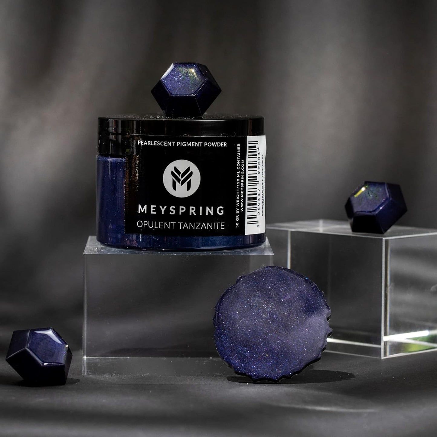 MEYSPRING Opulent Tanzanite - Intense Blue Mica Powder for Epoxy Resin - Navy Blue Pigment - Resin Art Supplies - Epoxy Resin Color Pigment - Blue Dye