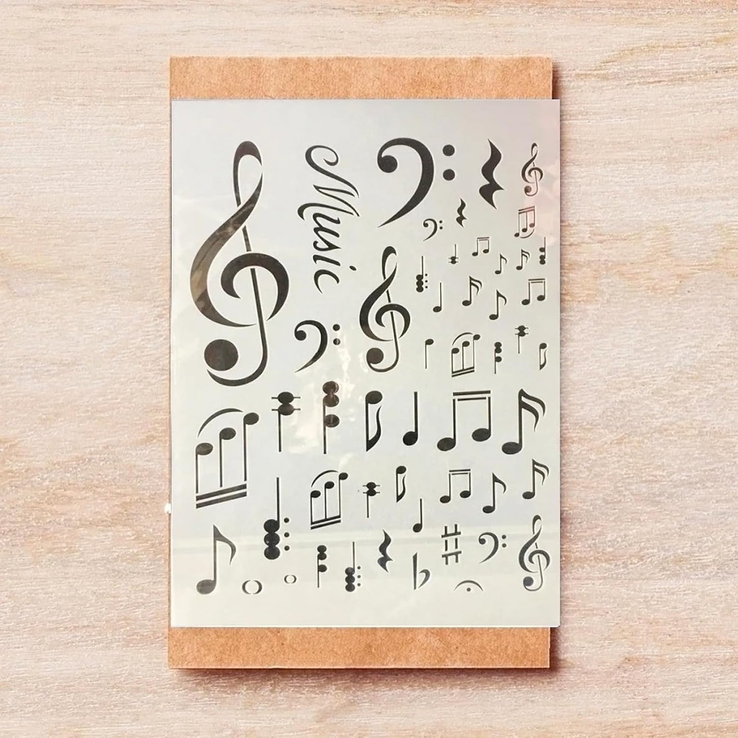 TIAMECH A4 Reusable Music Stencil for Painting - Music Symbol Notes Layering Template, DIY Wall Art, Wood Furniture, Scrapbook & Crafts (8.3x11.7inch)