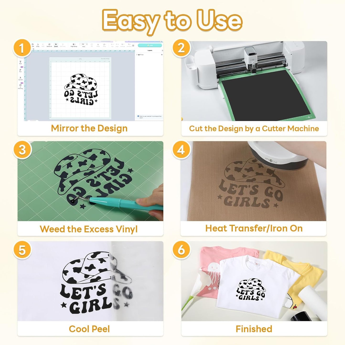 HTVRONT Black Heat Transfer Vinyl - 12" x 45FT Black HTV Vinyl Roll for T Shirts, Black Iron on Vinyl Compatible with Cricut Cutting Machine & Silhouette Cameo - Easy to Cut & Weed