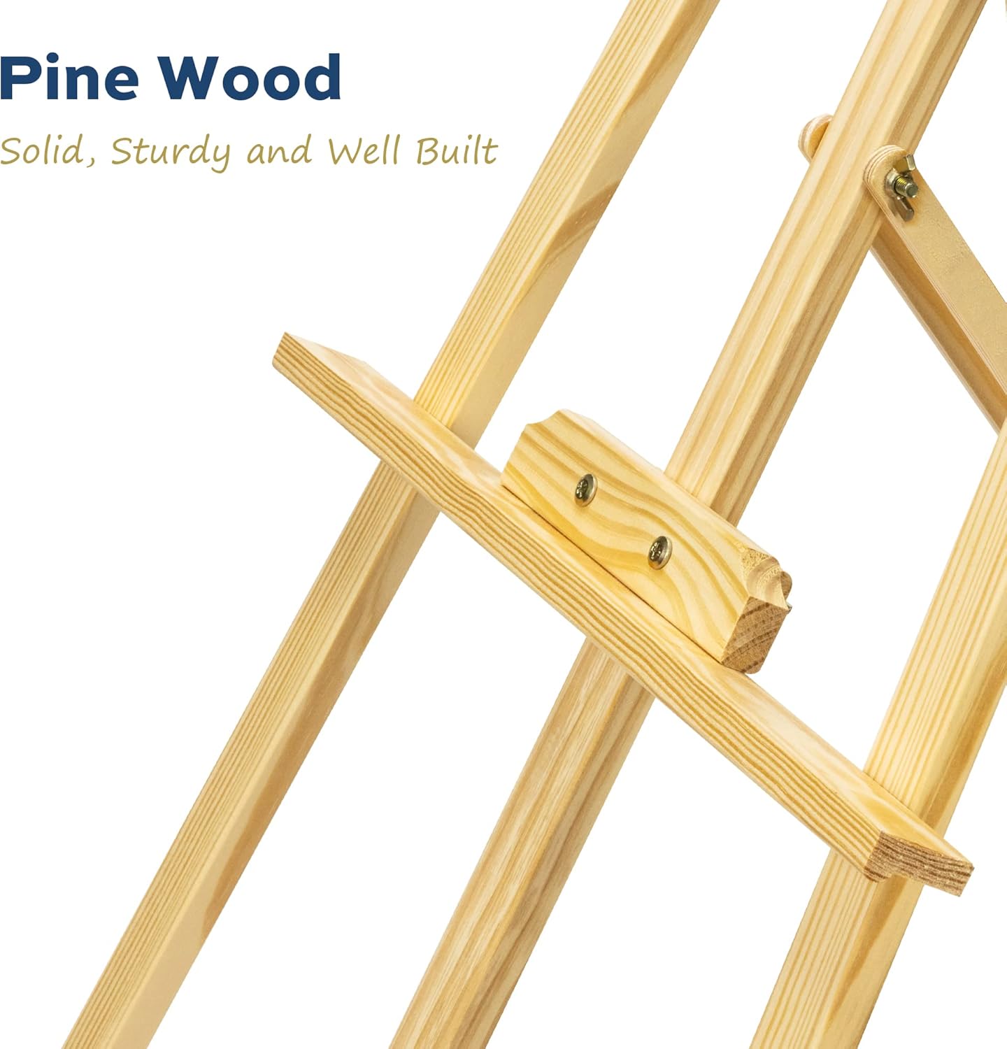 Wooden Easel Stand for Painting, 45" Adjustable Height Folding Art Easel for Canvas, Drawing, Wedding Signs & Posters, Ideal for Adults, Artists, Beginners, Students & Kids